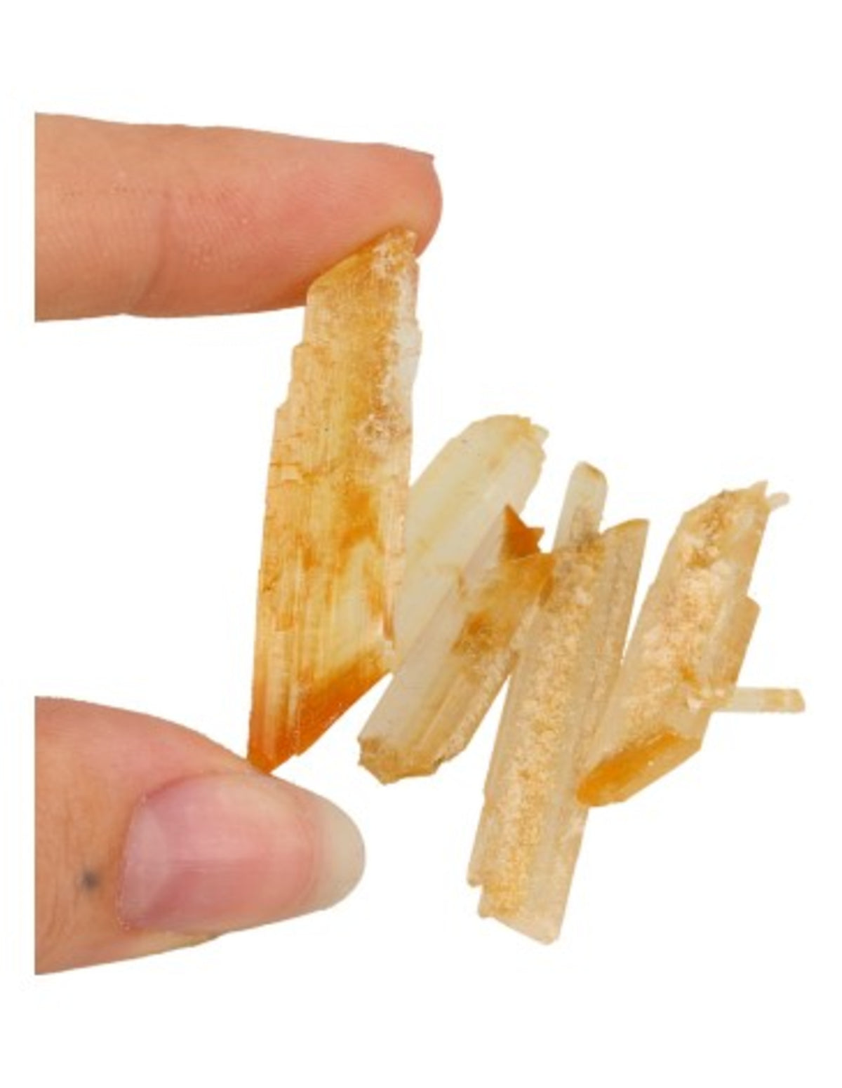 Gips kristaller, orange, rå, 10 g