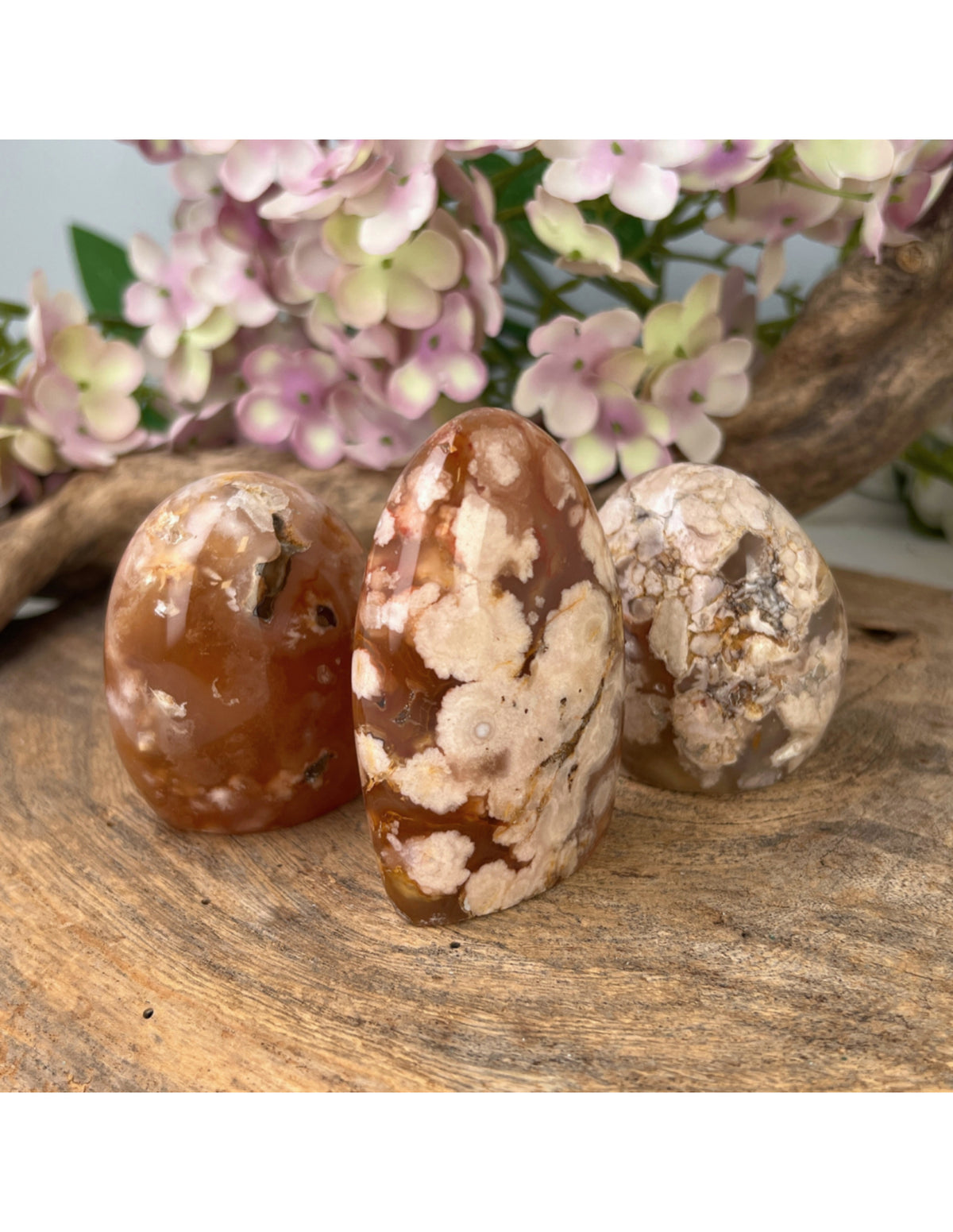 Agat blomskulptur, polerad, 150 till 200 g, ca 7 cm