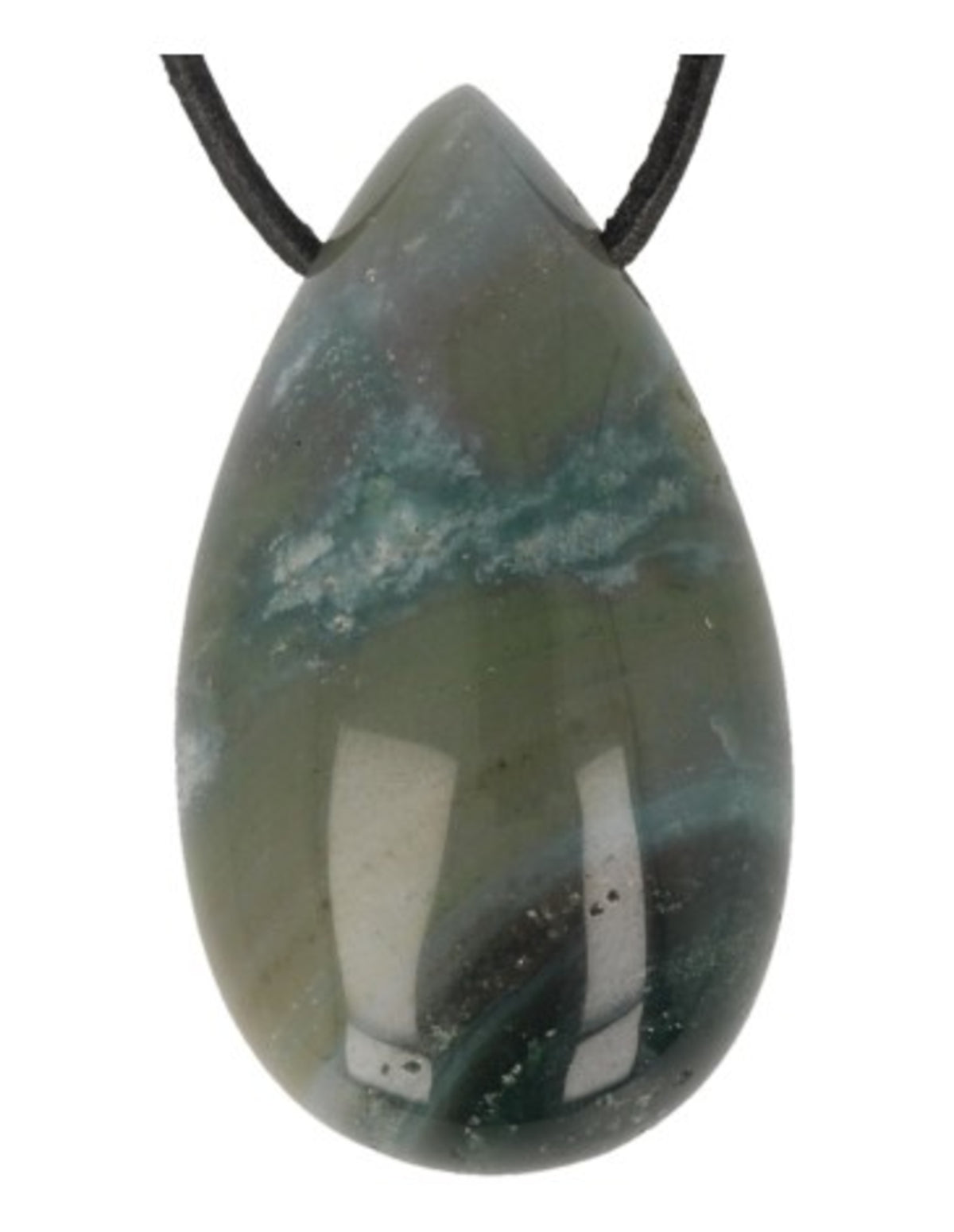 Agat hänge, droppform, flerfärgad, 4 cm