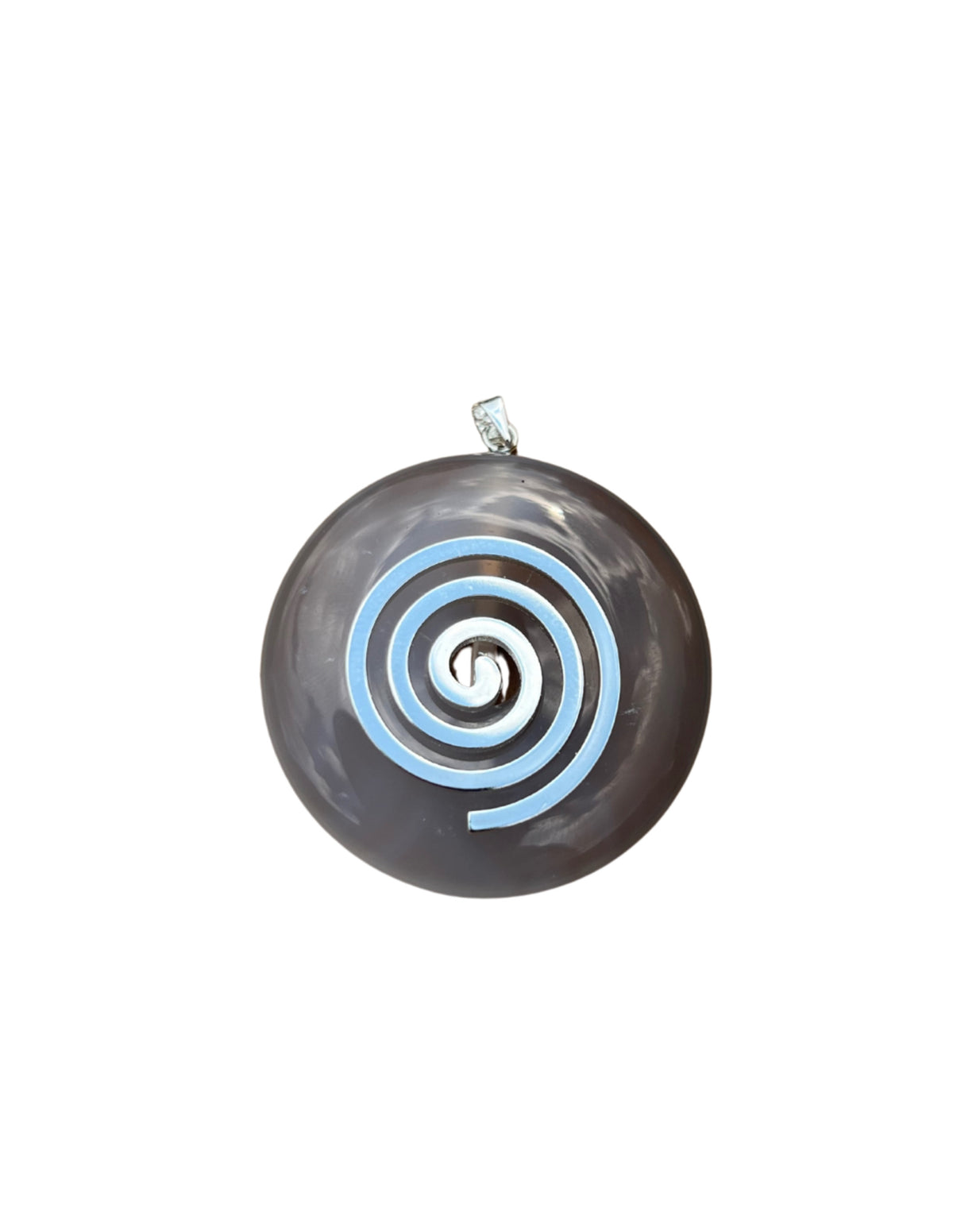 Agat donut med hängare, livsspiral, 4 cm