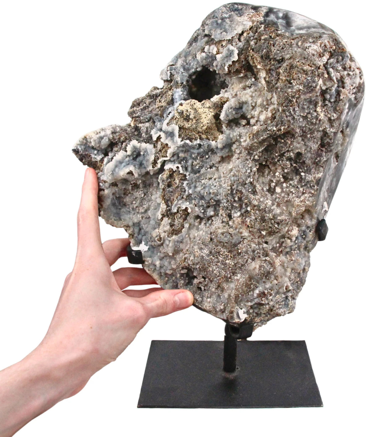 Agat geod på fot, kristalliserad, 36 x 14 x 25 cm, nr 03