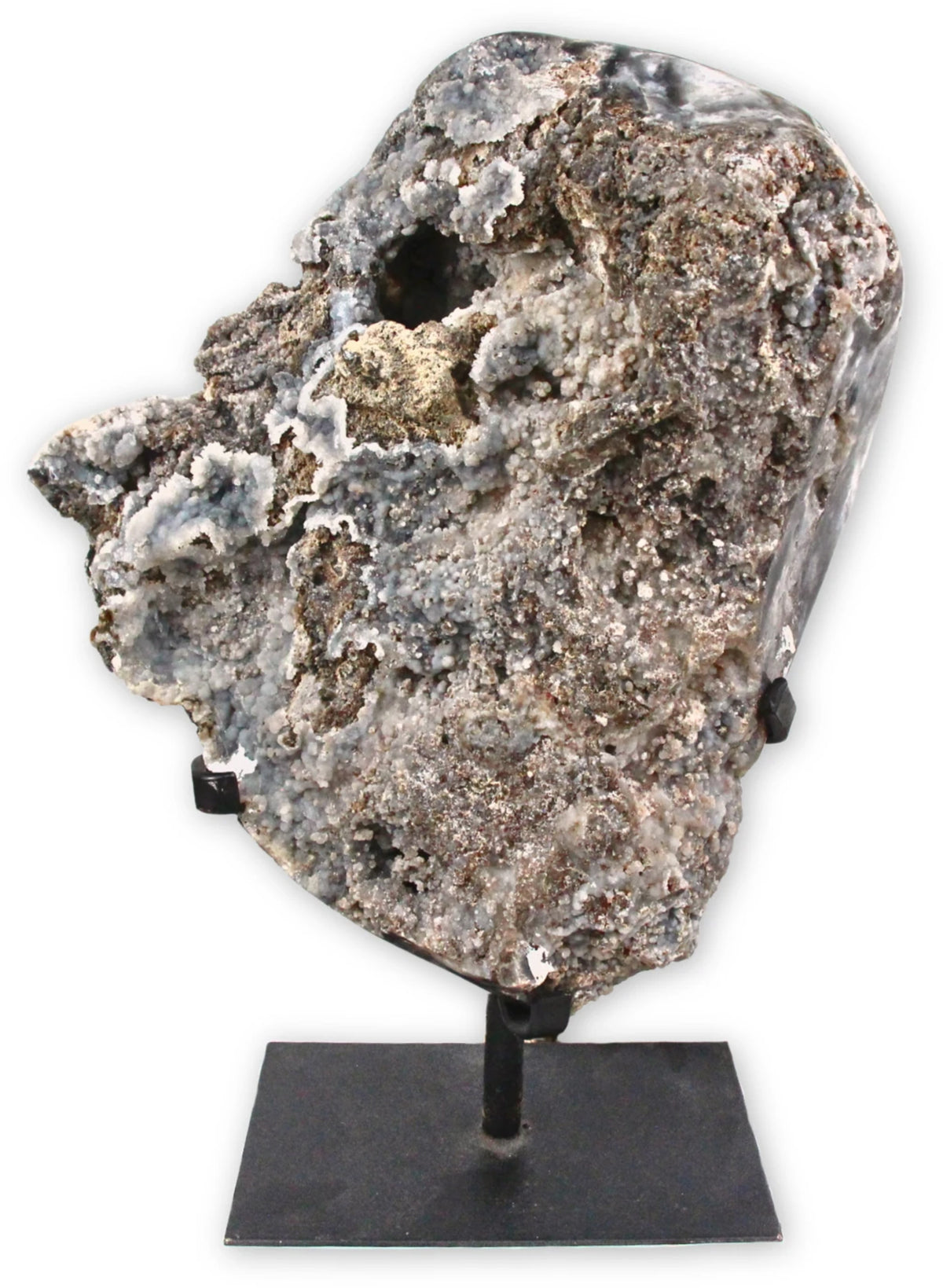 Agat geod på fot, kristalliserad, 36 x 14 x 25 cm, nr 03