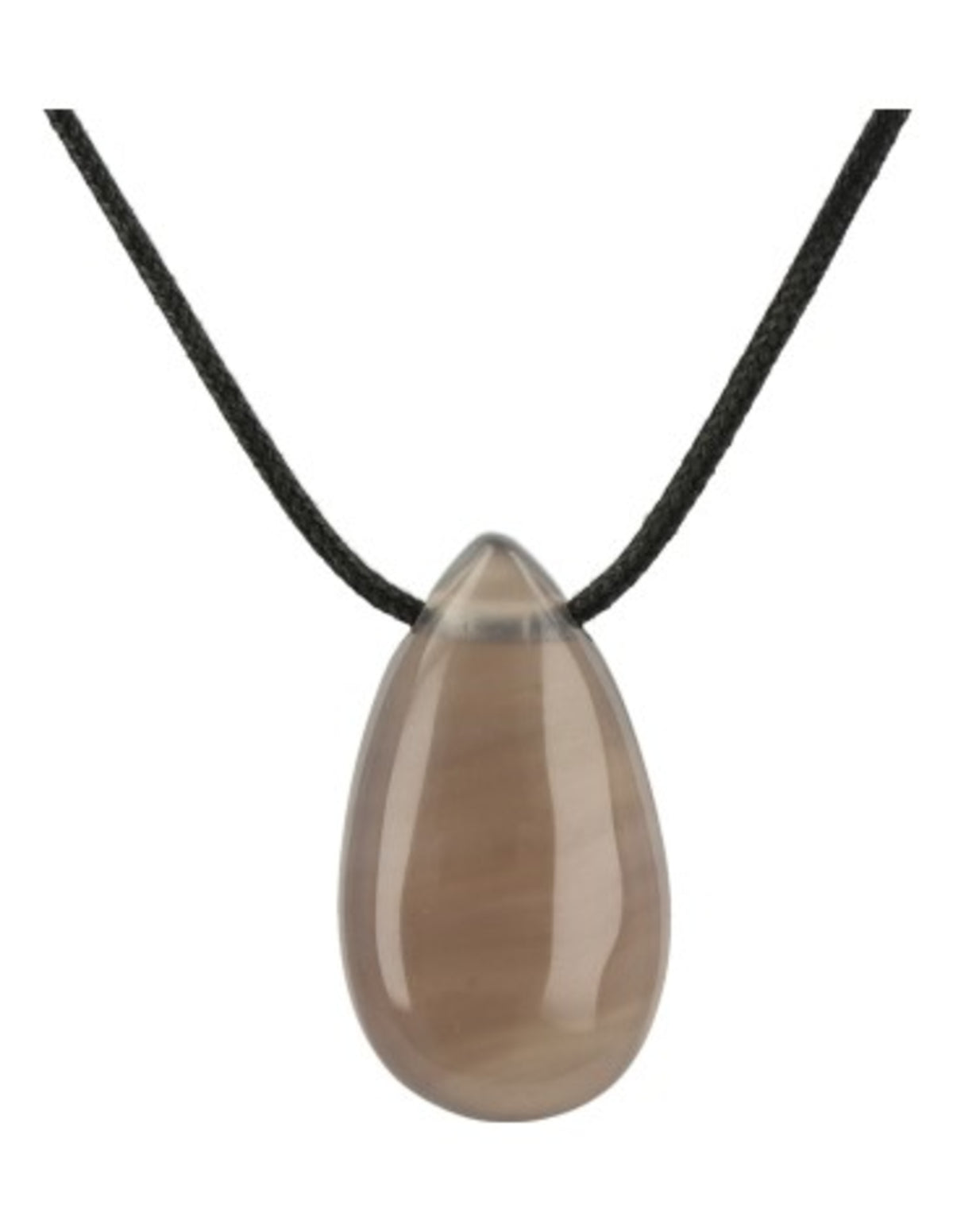 Agat hänge, droppform, grå, 4 cm