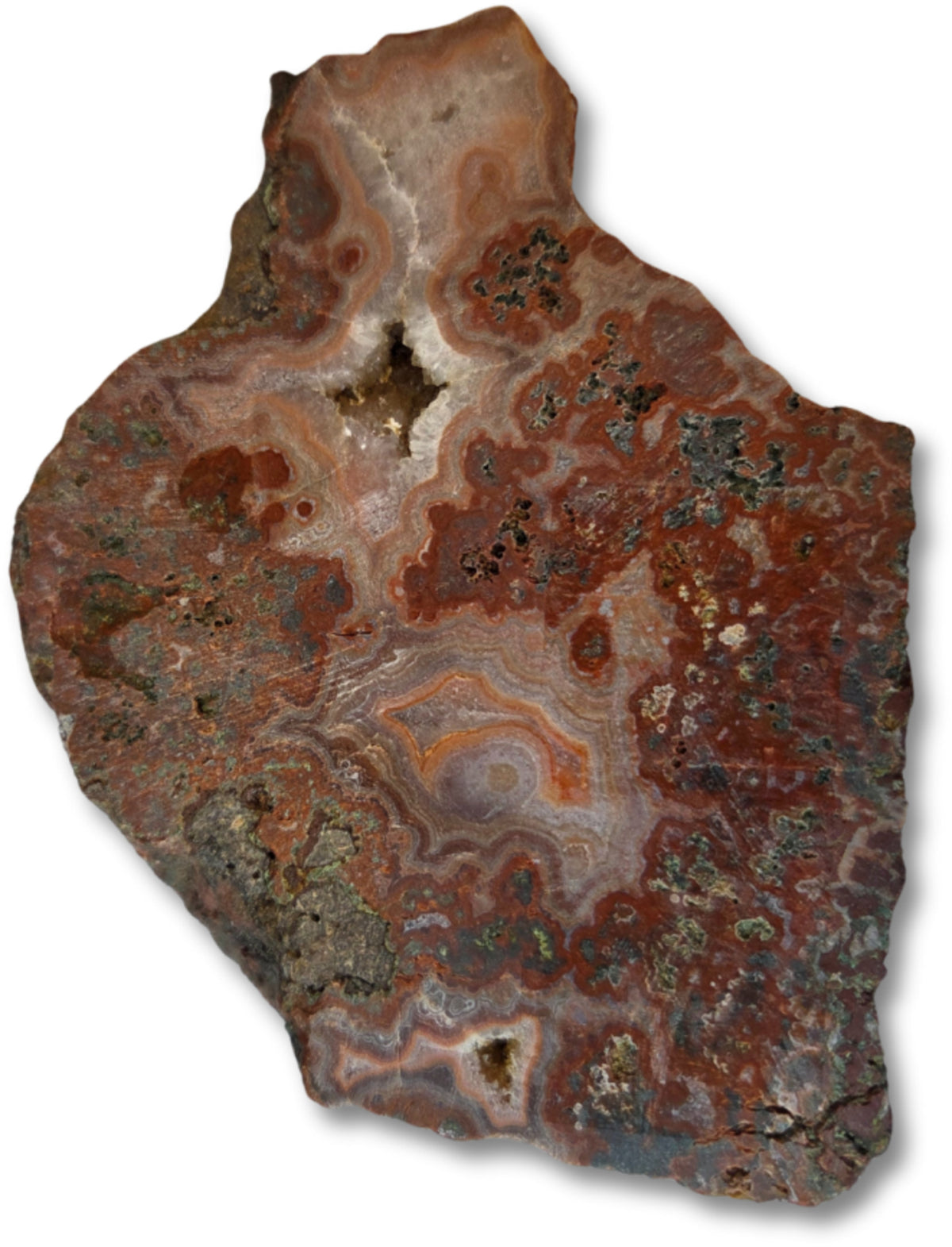 Agat halvpolerad bit, Marocko, ca 10,5 cm, nr 02