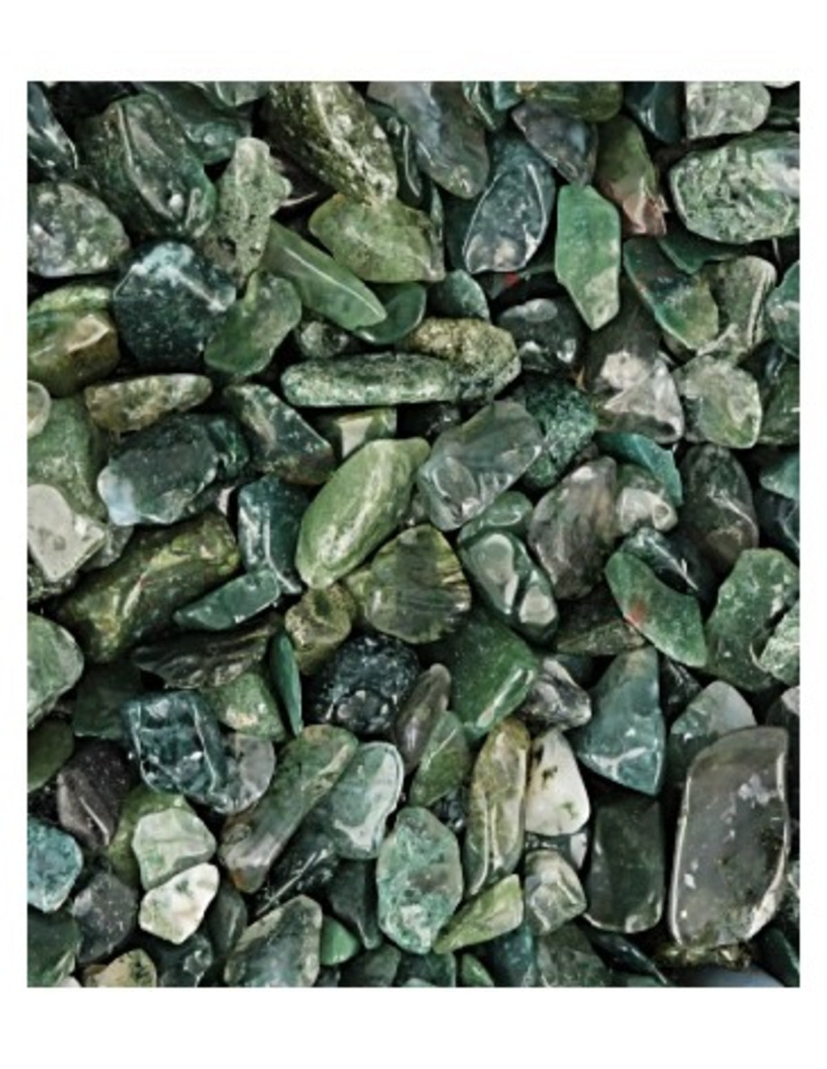 Mossagat trumlade stenar, 5 till 10 mm, 100 g