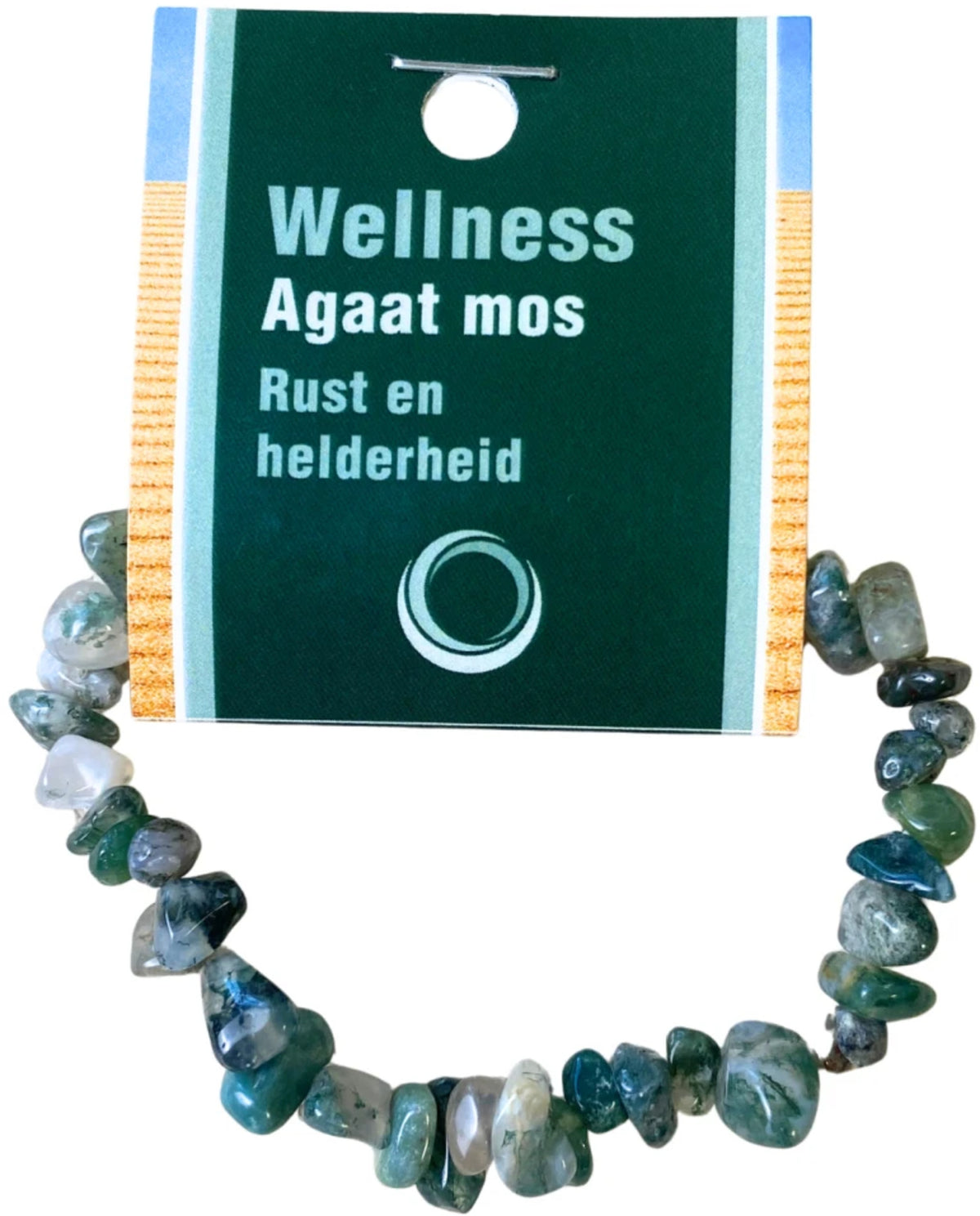 Mossagat armband med splitstenar, 5 till 10 mm, På kort