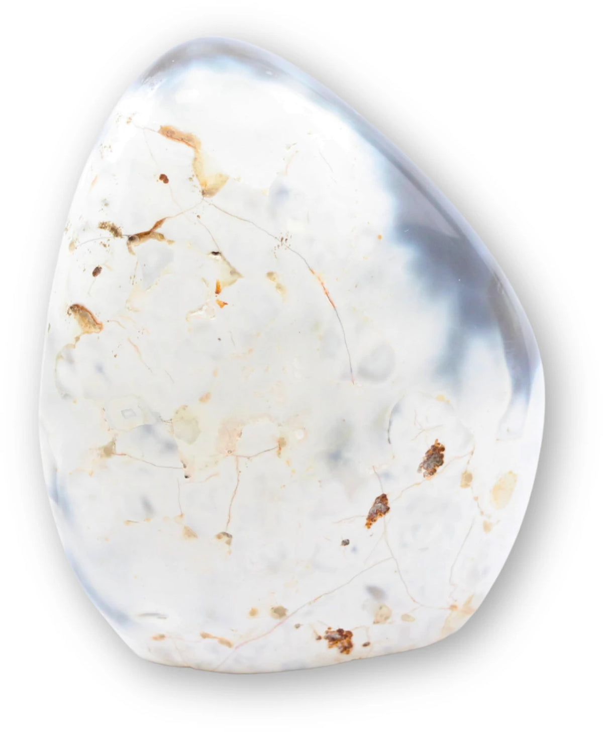 Agat orka skulptur, vit, svart och grå, 9,2 cm, nr 18
