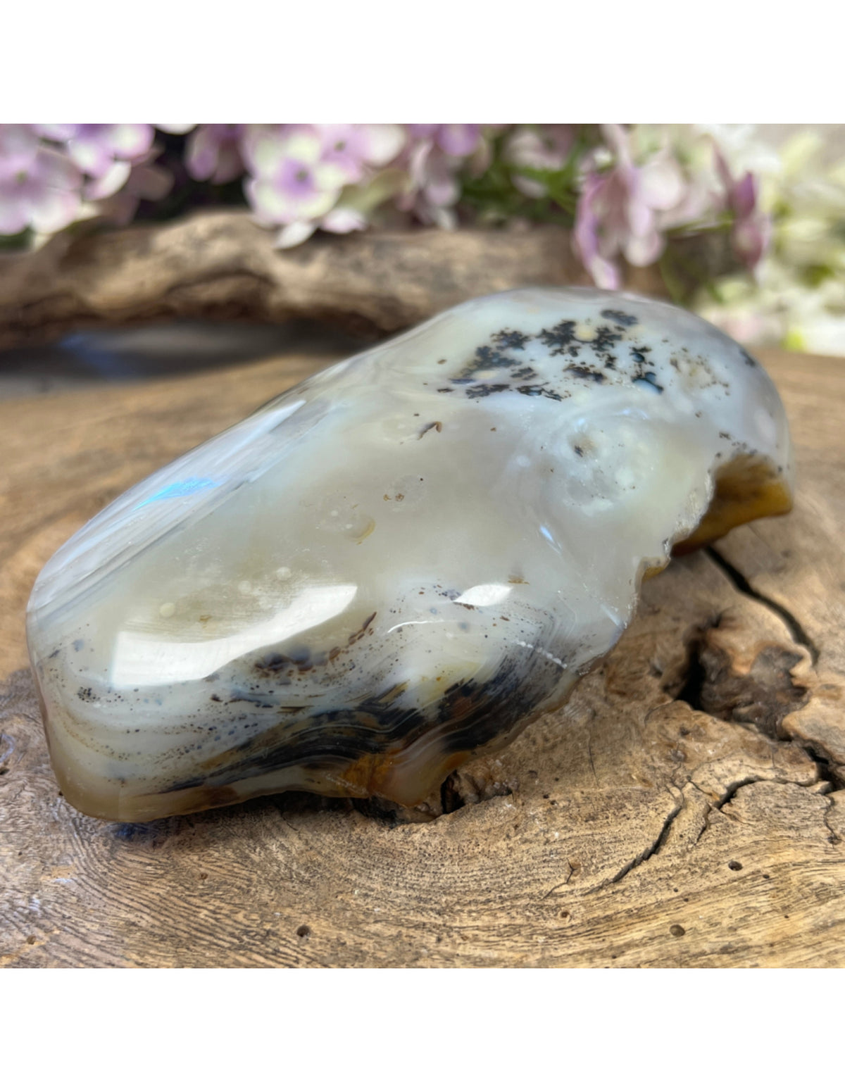 Agat skulptur, delvis polerad, 17 cm, 934 g, nr 01