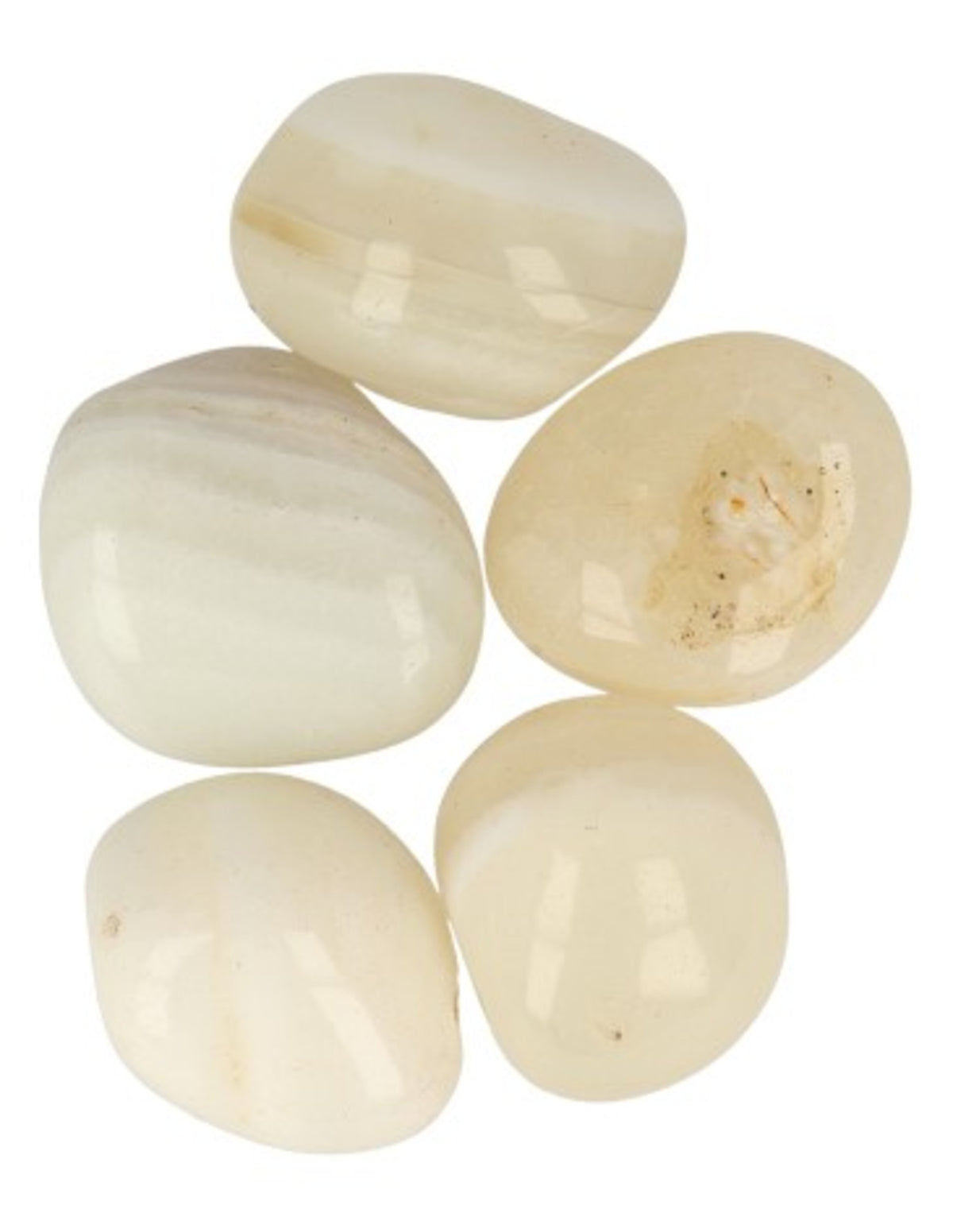 Vit agat trumlade stenar, 2 till 4 cm, 250 g