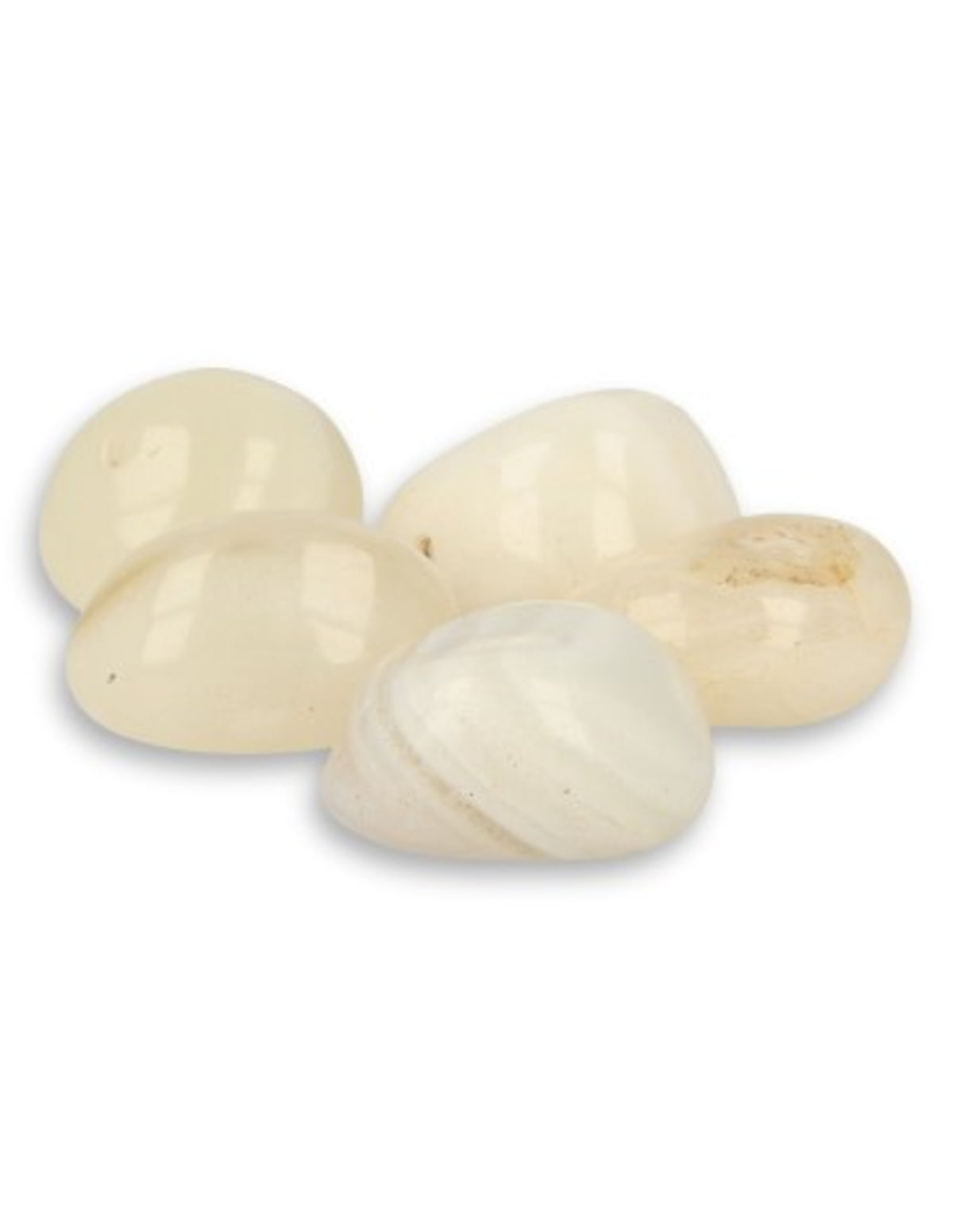 Agat trumlade stenar, vit, 50 g (ca 4 till 5 st)