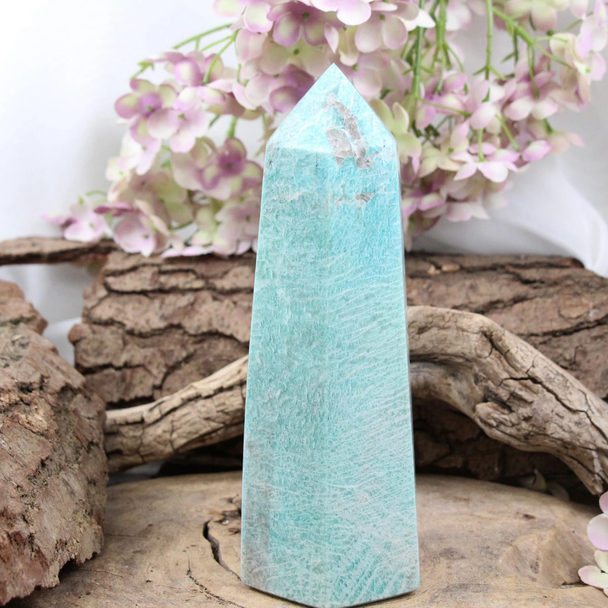 Amazonit obelisk, blågrön, 19,5 cm, nr 02