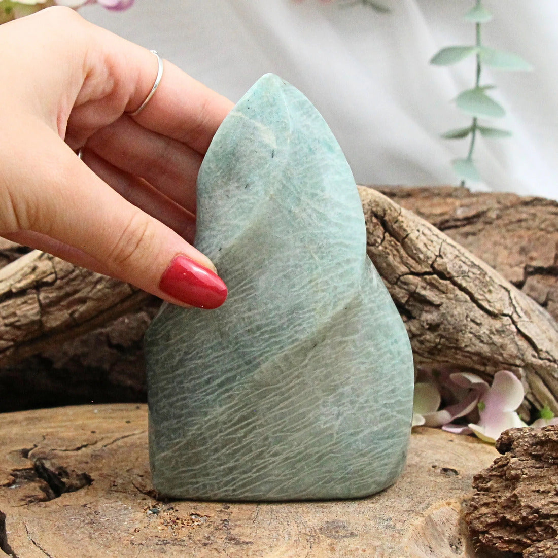 Amazonit flamma, blågrön till turkos, 12,5 x 4 x 8 cm, nr 03