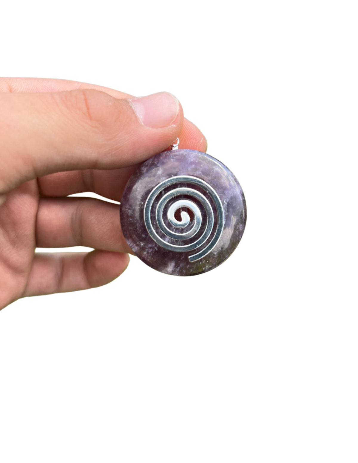 Ametist donut i levensspiral-hänge, 4 cm
