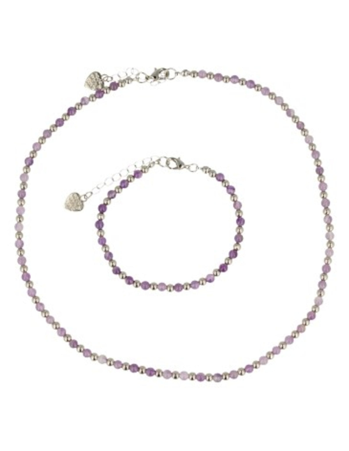 Ametist halsband Ibiza Love, 4 mm pärlor, 45 cm