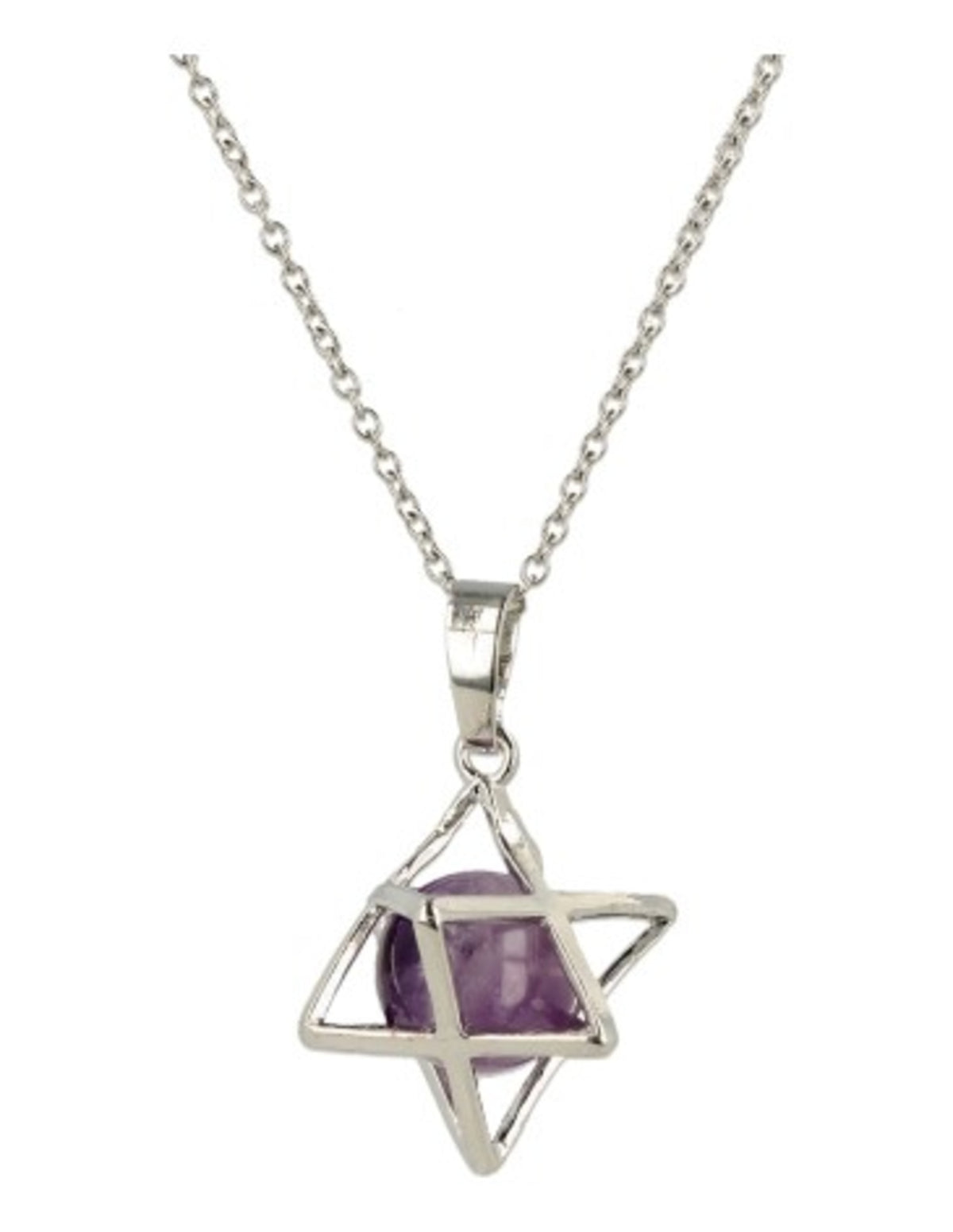 Ametist hänge, merkaba i burform, 2,5 cm