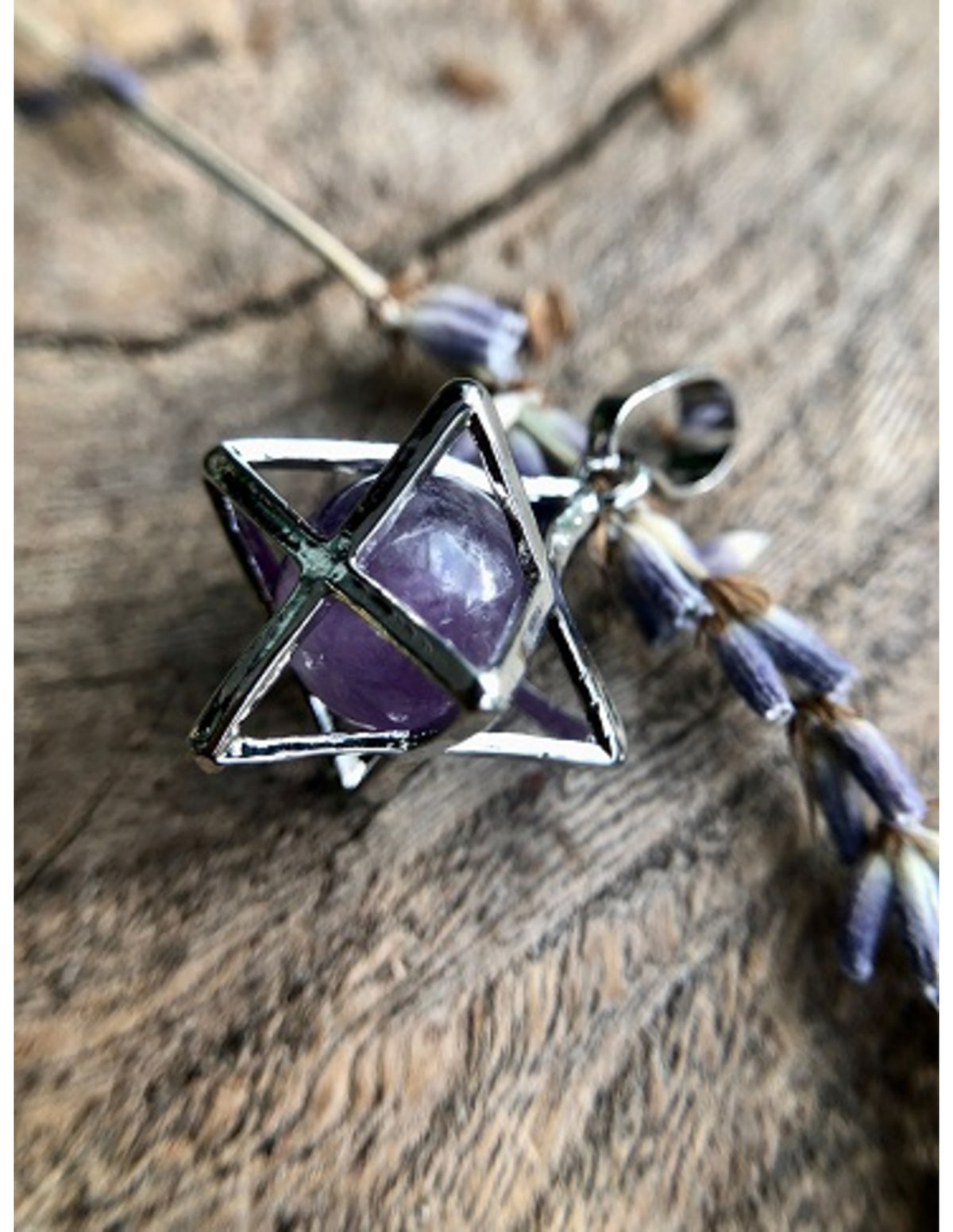Ametist hänge, merkaba i burform, 2,5 cm