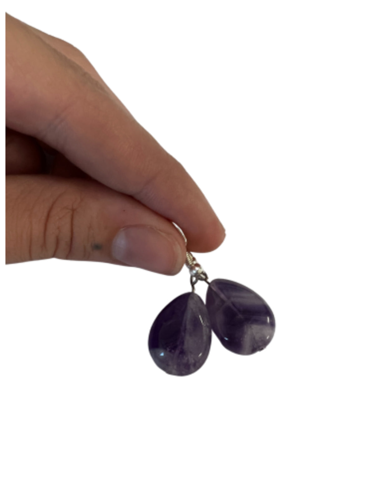 Ametist örhängen, droppformade, nickelfria