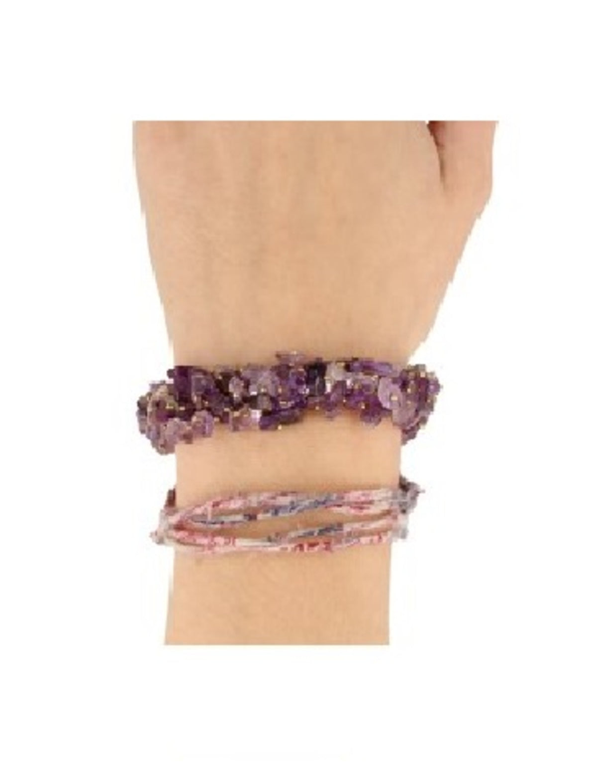 Ametist armband med splitstenar i kluster, 5 till 10 mm