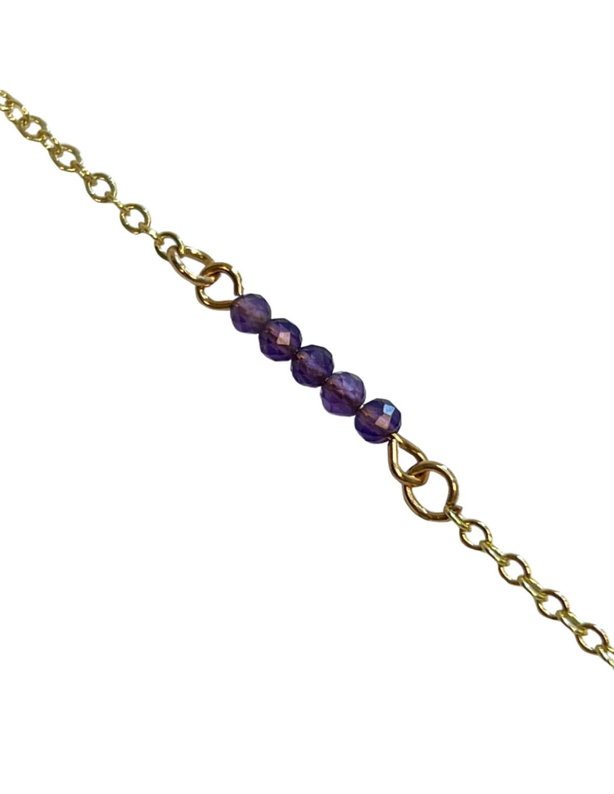 Ametist armband, spring style, fasettslipade pärlor 3 mm