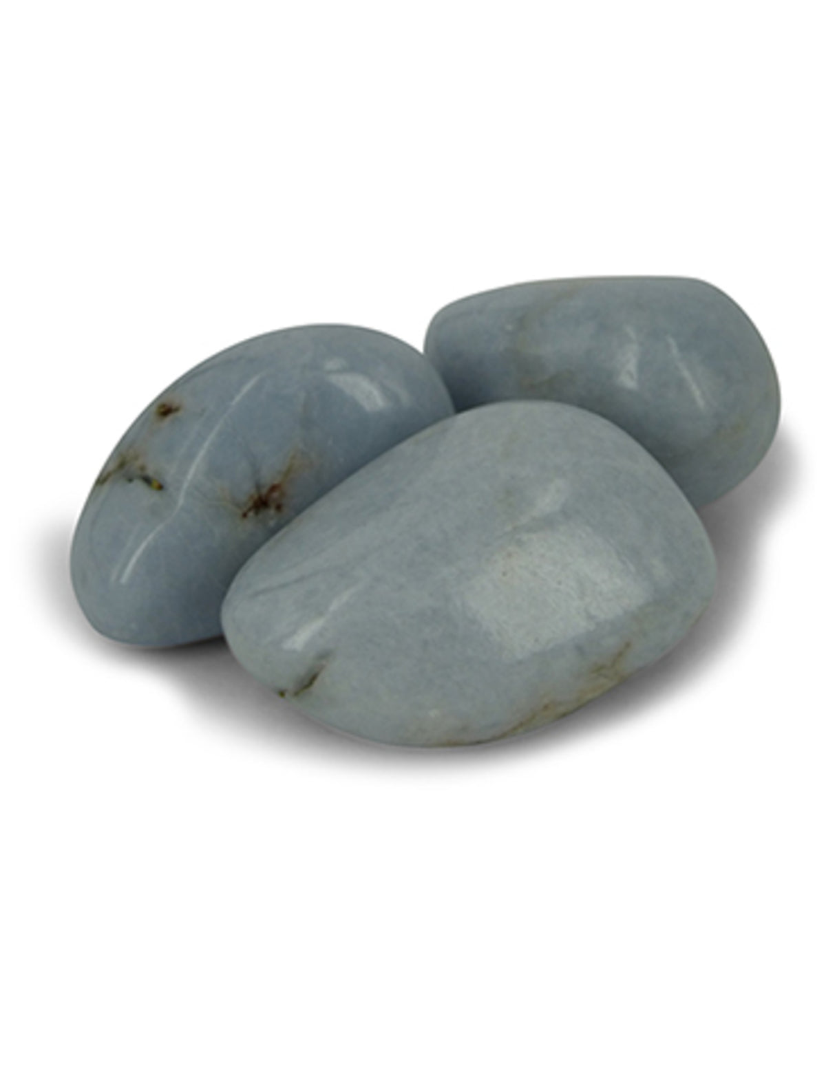 Angelit trumlade stenar, ljusblå, 2 till 4 cm, 500 g