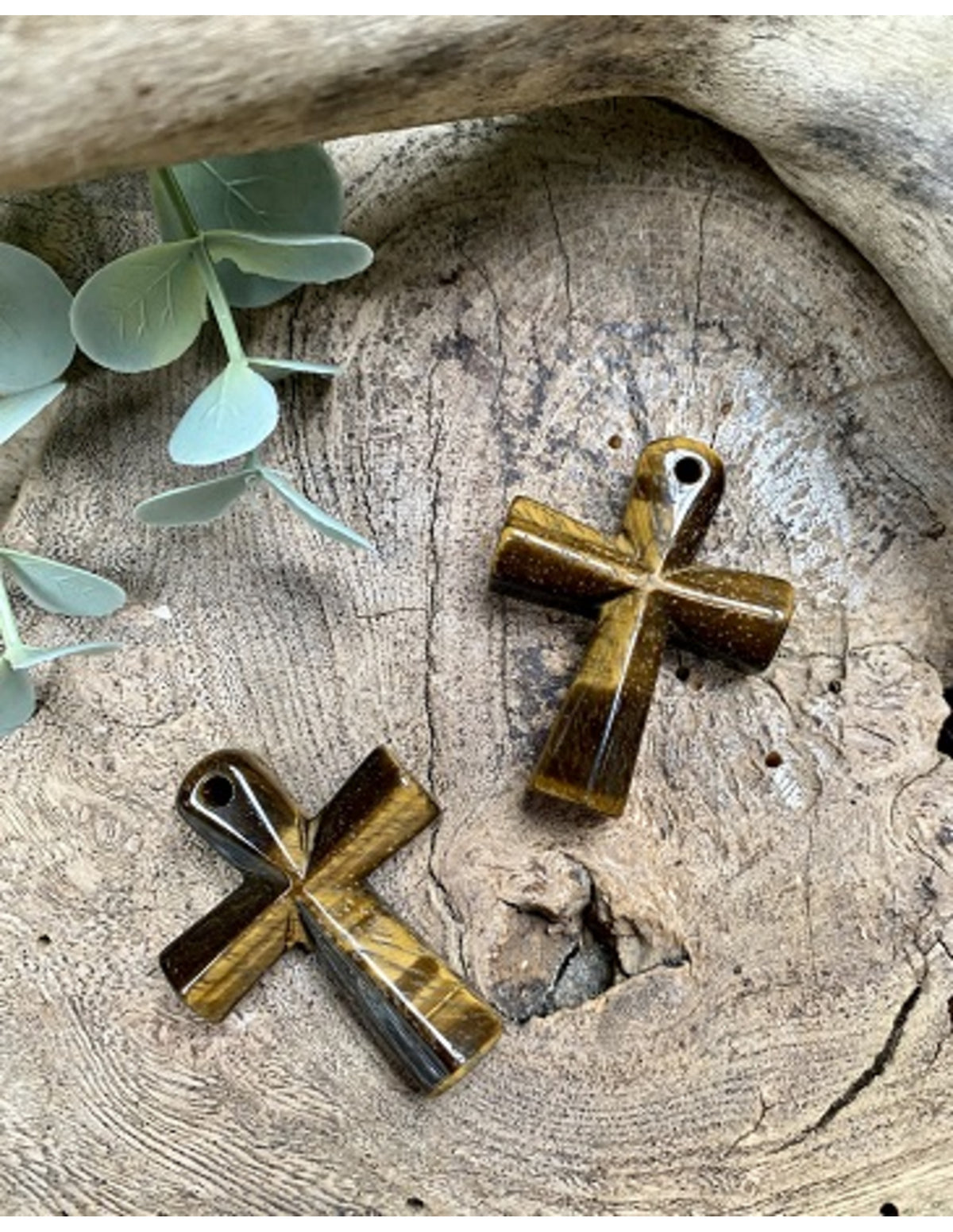 Tigeröga hänge, ankh-kors, 4 cm