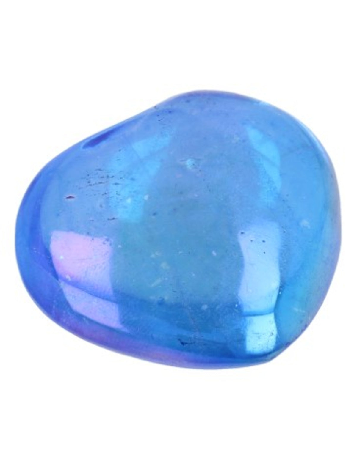 Aqua aura hjärta, mörkt, belagd kvarts, 4 cm, 32 g