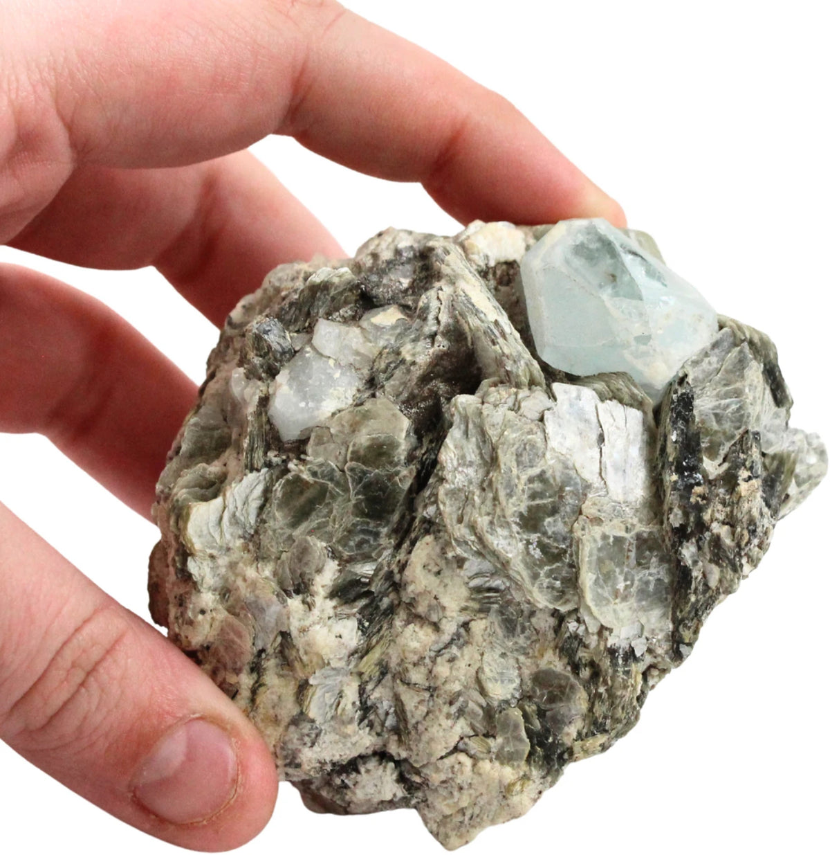 Akvamarin med mica, rå, Brasilien, 5,6 cm, nr 101