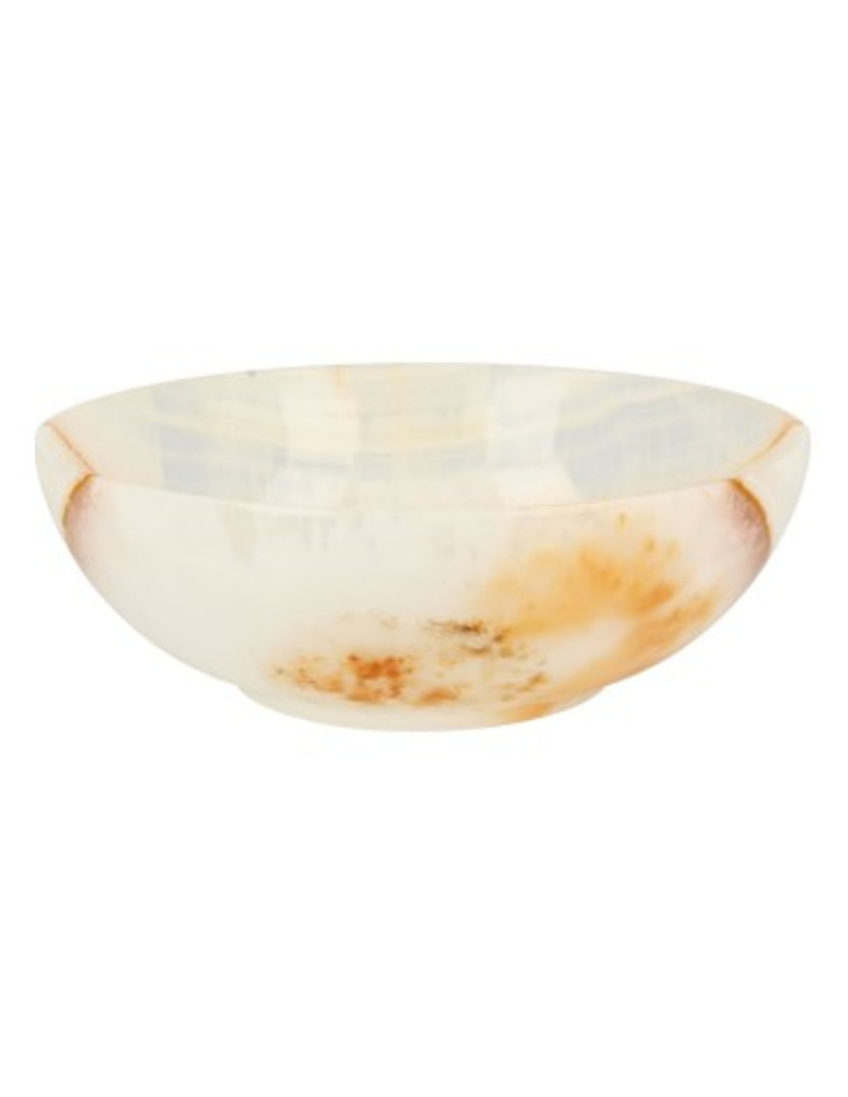 Aragonit skål, onyxmarmor, 15 cm i diameter, 5 cm hög