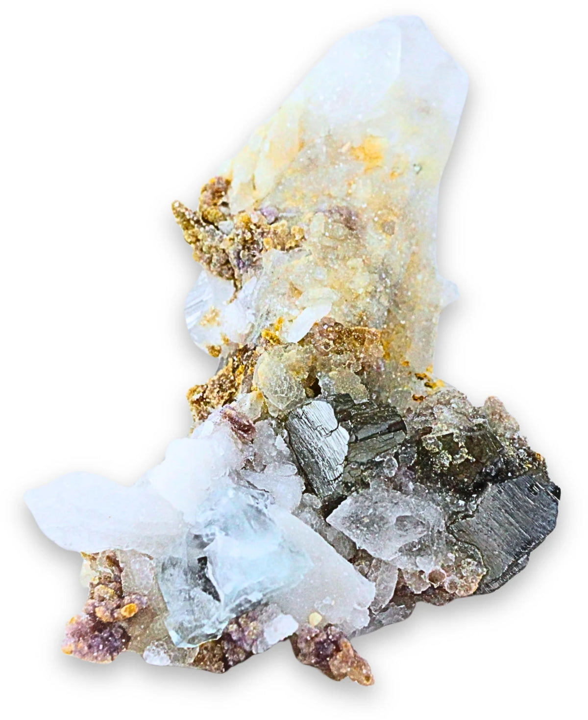 Arsenopyrit med kvarts, rå, Kina, 14 x 3,5 x 9,8 cm, nr 81