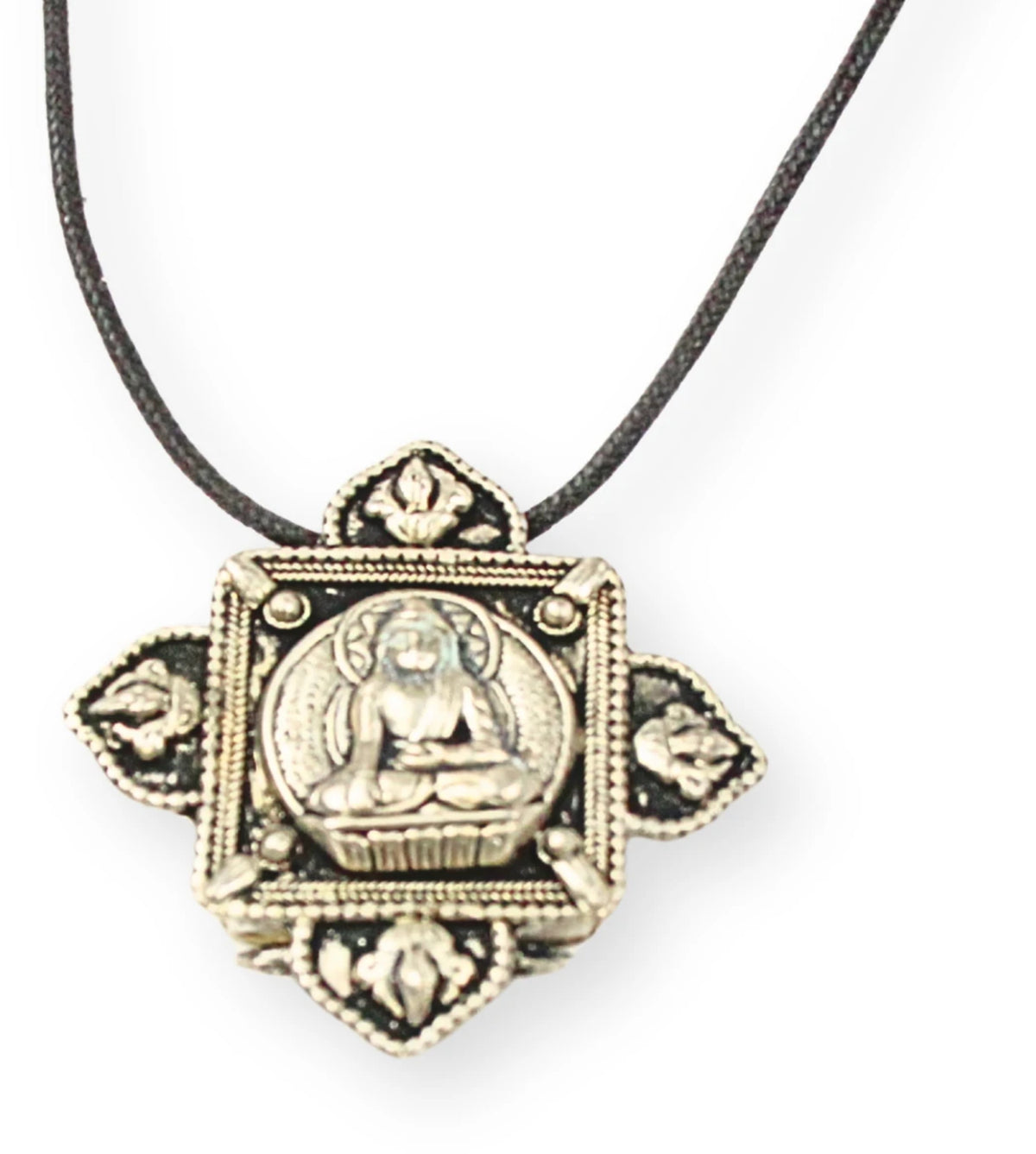 Askhänge i metall, Buddha, silverfärgat, 5,4 cm