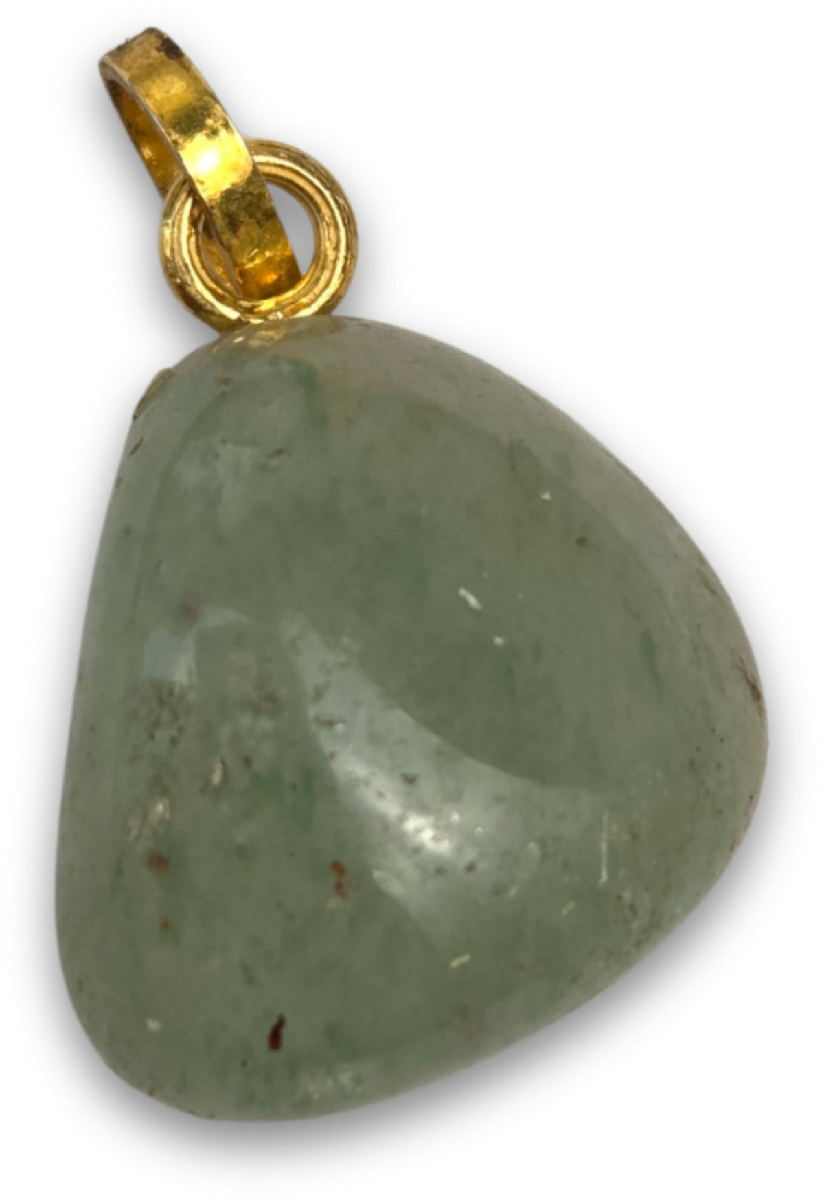 Aventurin hänge, borrat, förgylld kant, 2 cm