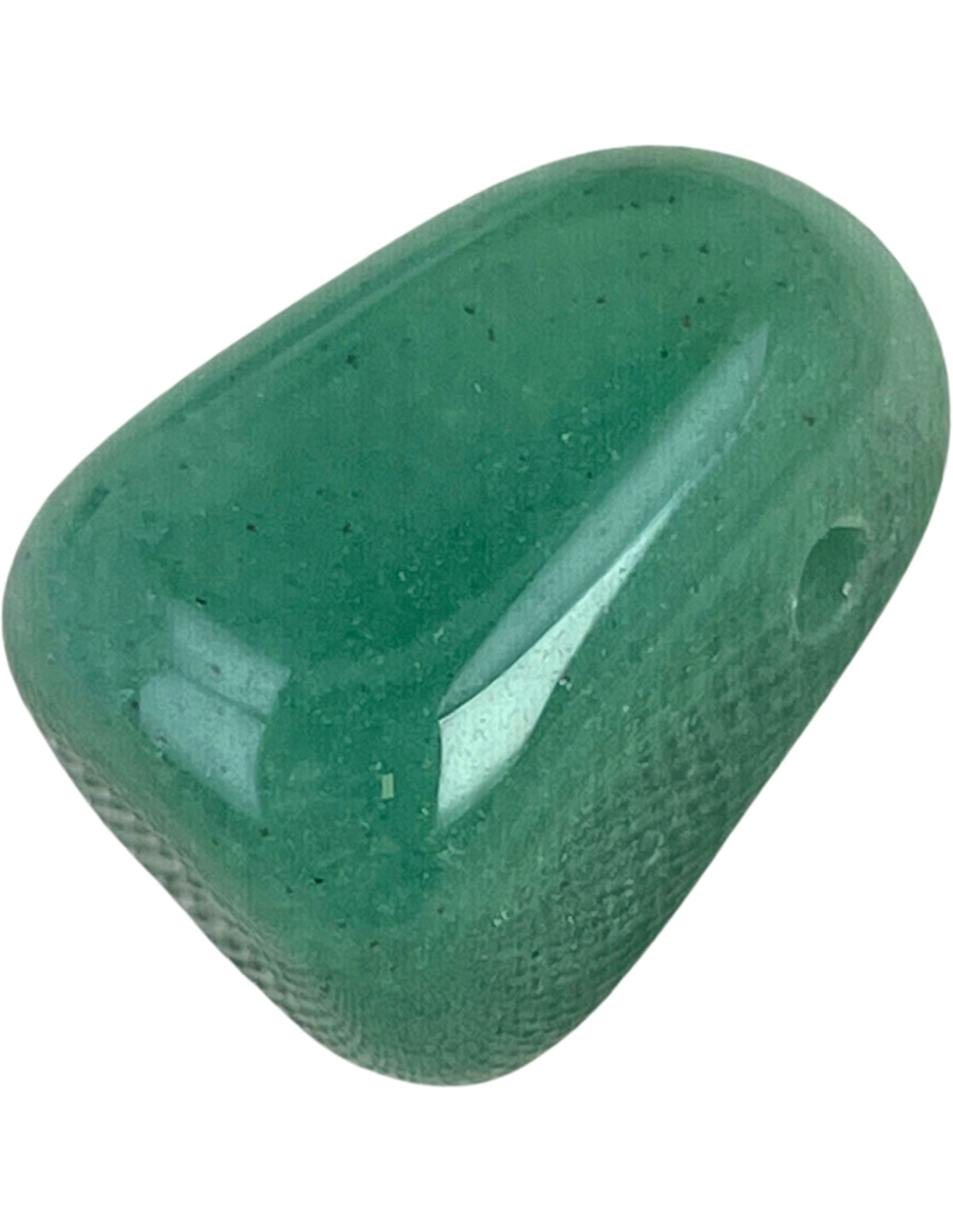 Grön aventurin hänge, borrat, ca 2,5 cm