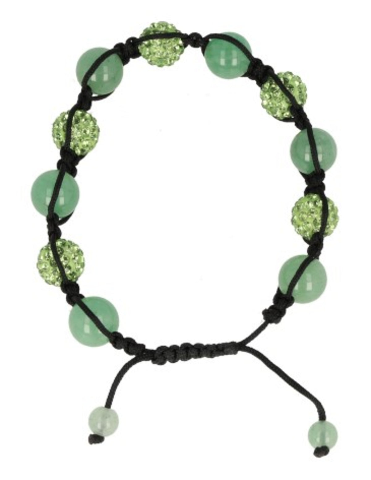 Aventurin armband, shamballa, grönt med glitter, 10 mm kulor