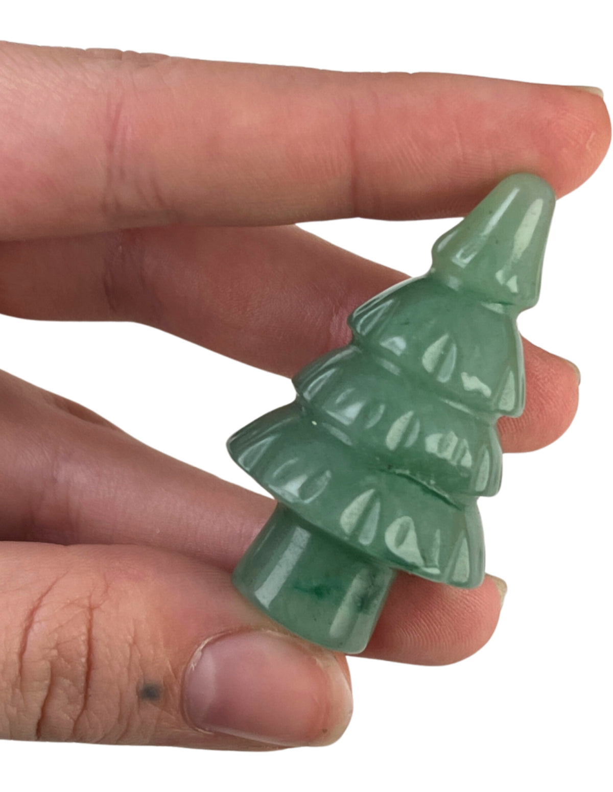 Aventurin julgran, grön figur, 5 cm