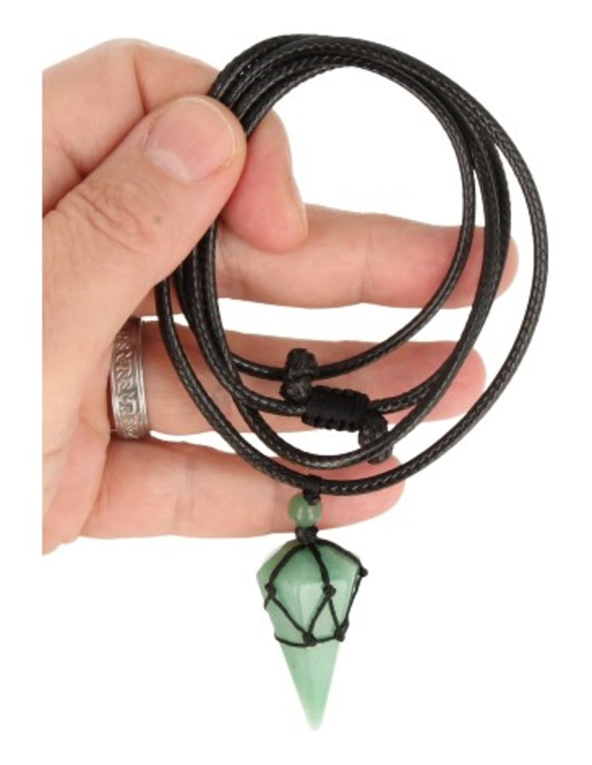 Grön aventurin halsband för män, konhänge