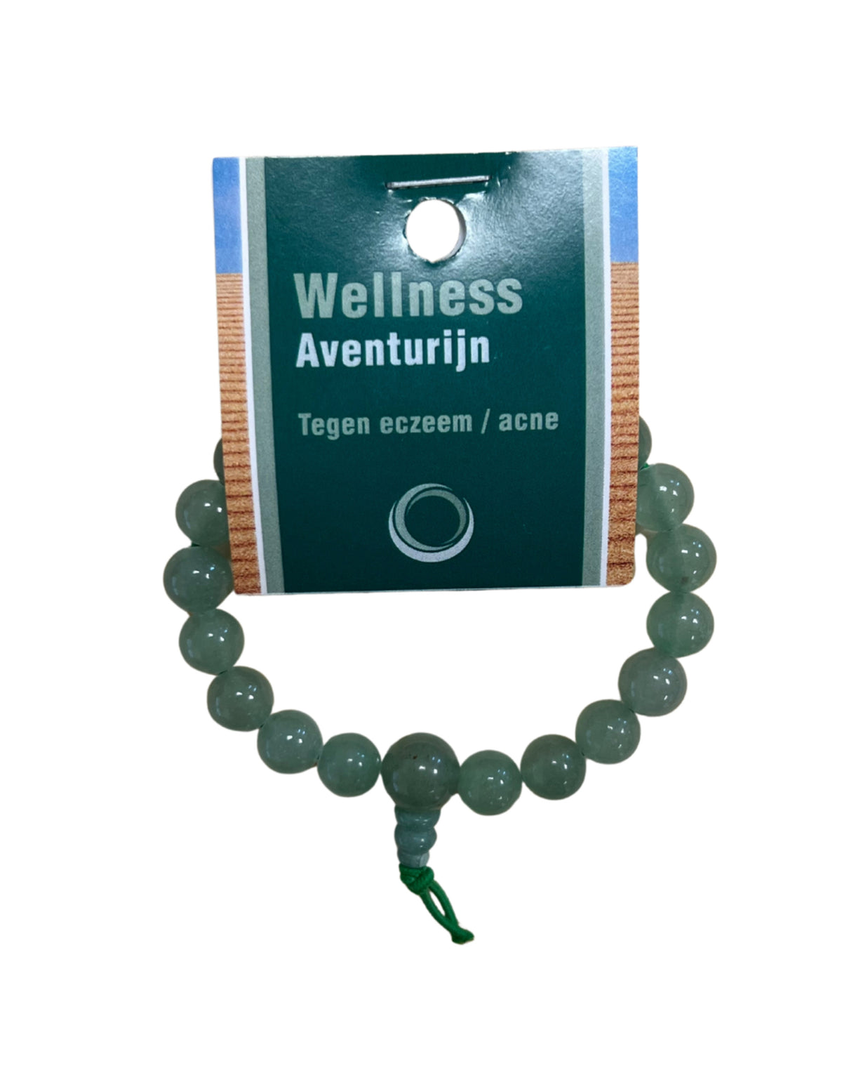 Grön aventurin armband, 8 mm pärlor, 18 cm, På kort