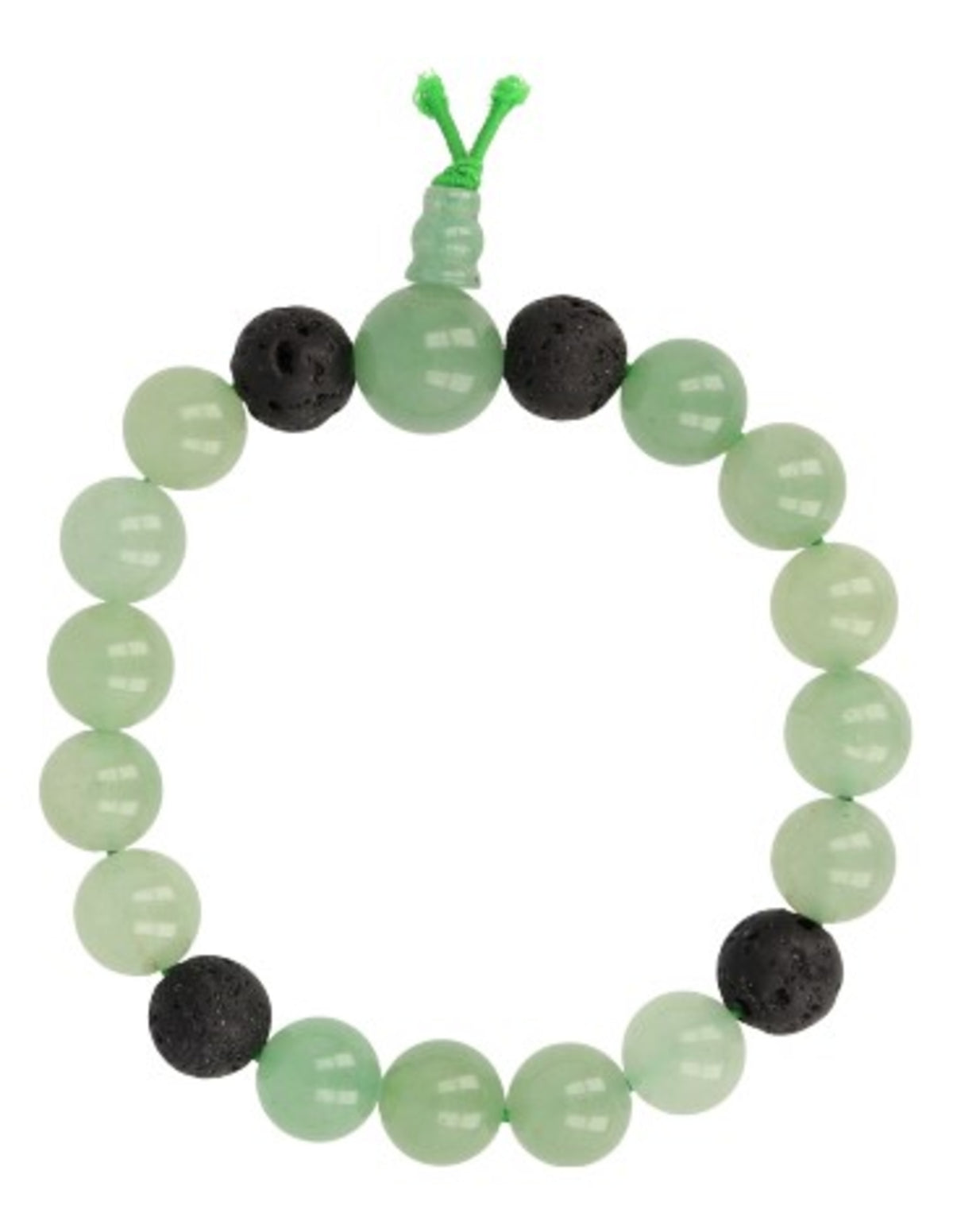 Grön aventurin armband män, lavasten, 19 cm