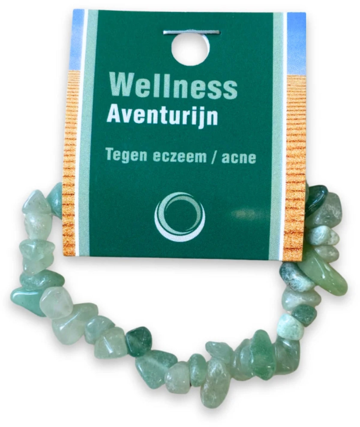 Grön aventurin armband med splitstenar, På kort