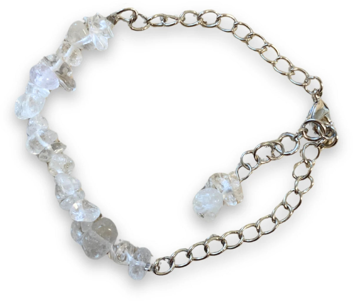 Bergkristall armband, bar, försilvrat