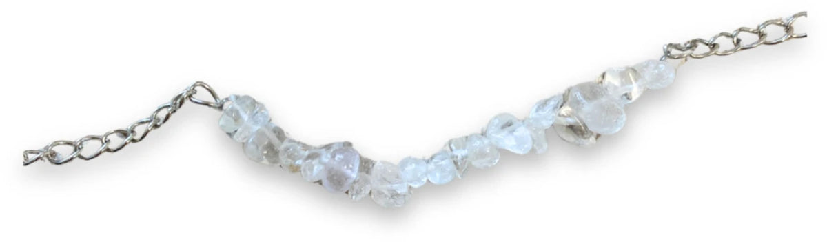 Bergkristall armband, bar, försilvrat