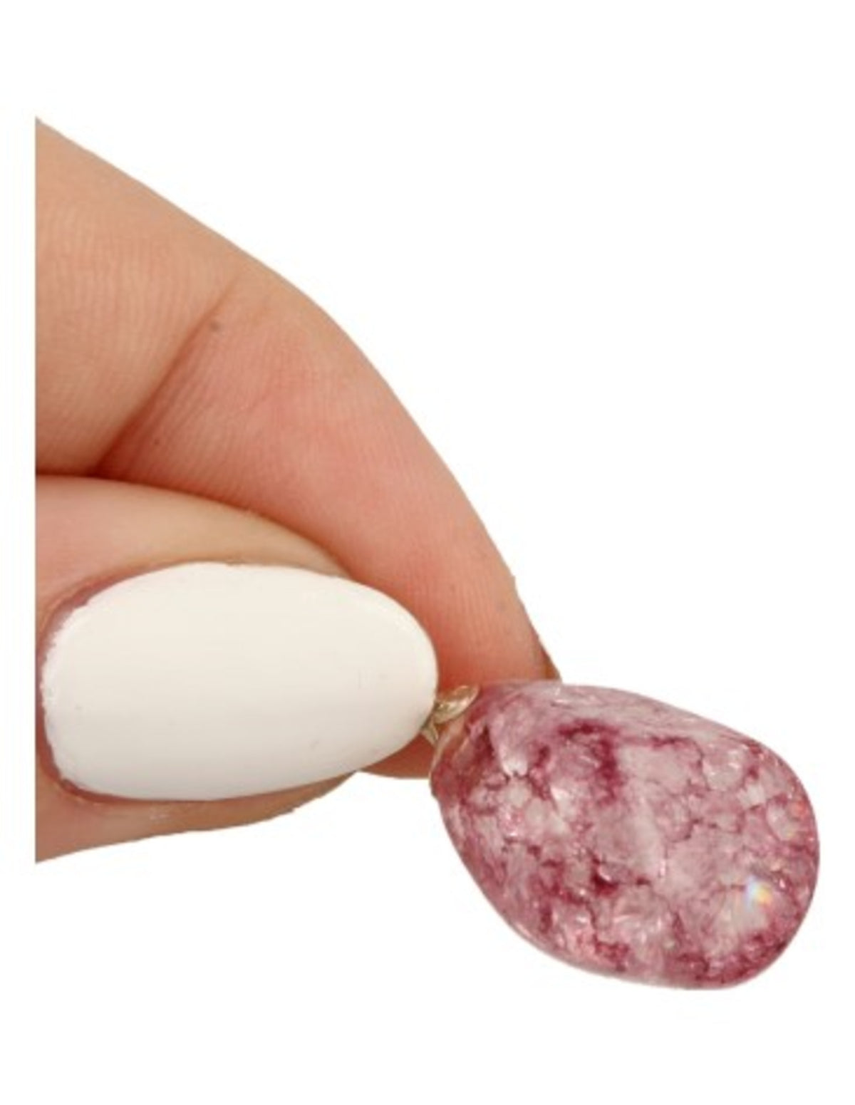 Bergkristall hänge, crackle, rosa (färgat)