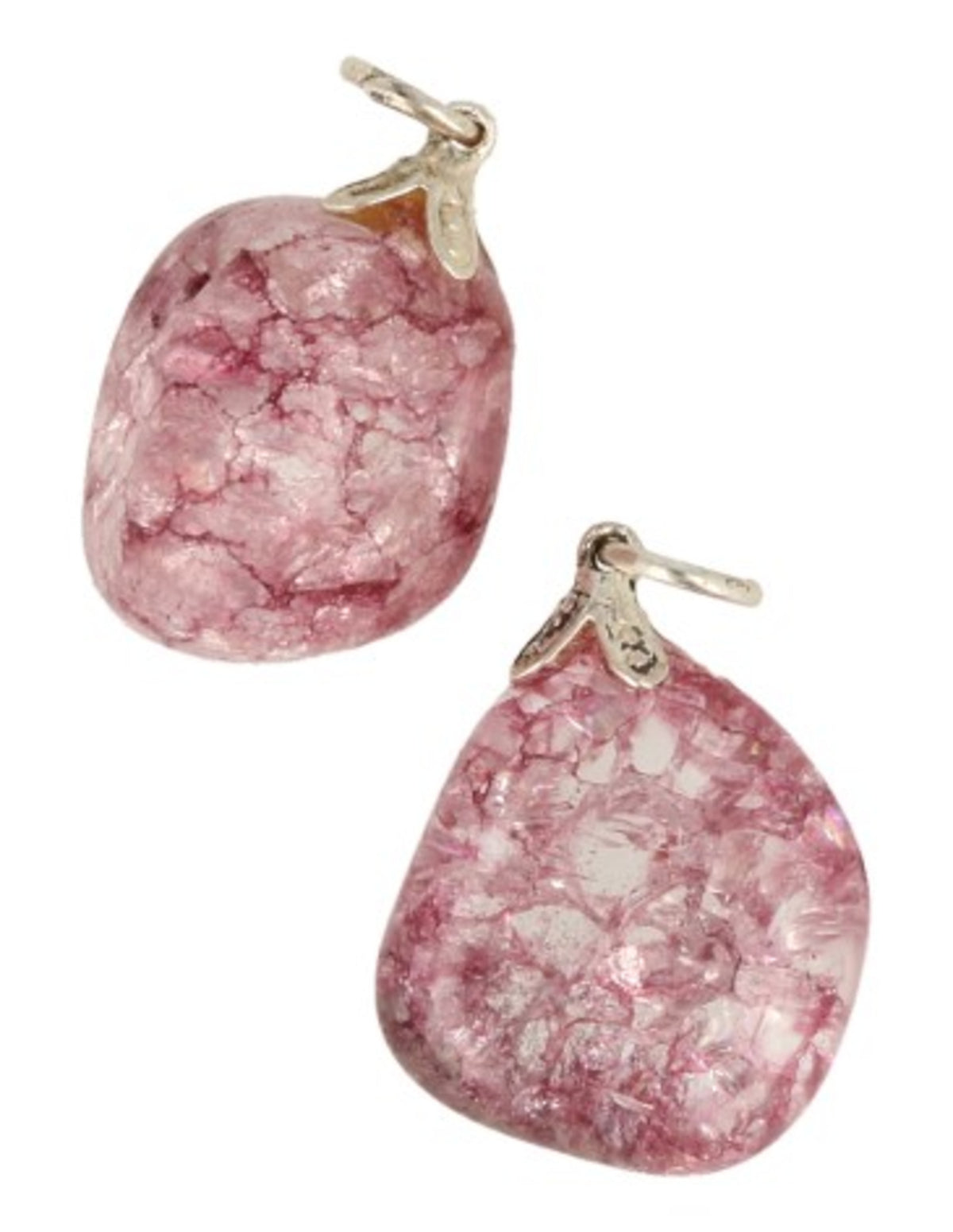 Bergkristall hänge, crackle, rosa (färgat)