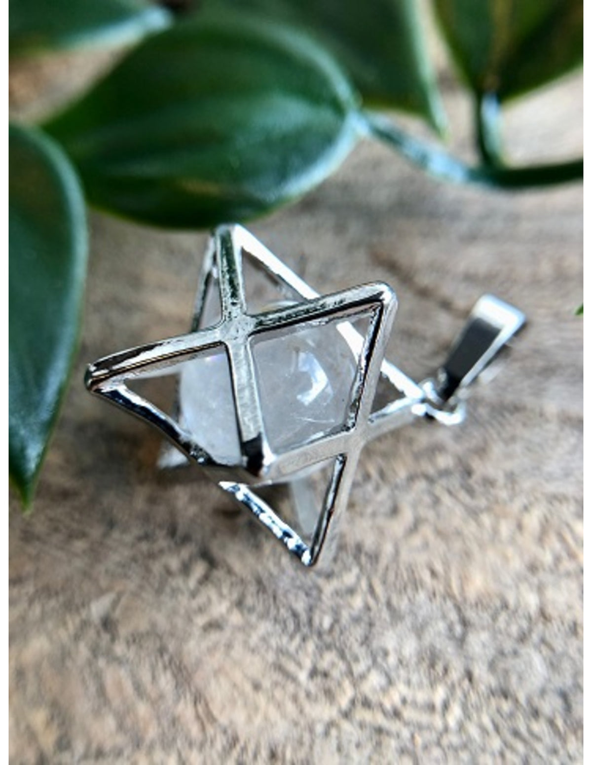 Bergkristall hänge, merkabah-bur, 2,5 cm