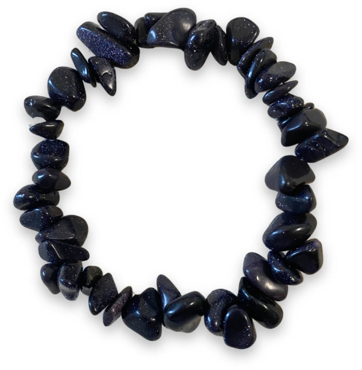 Blå guldsten armband med splitstenar (glas)