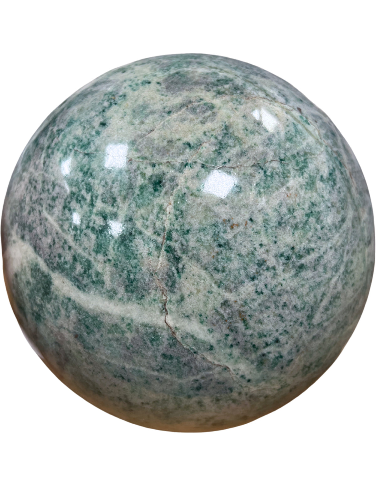 Grön kvarts kula, polerad, 19 cm, 12,5 kg