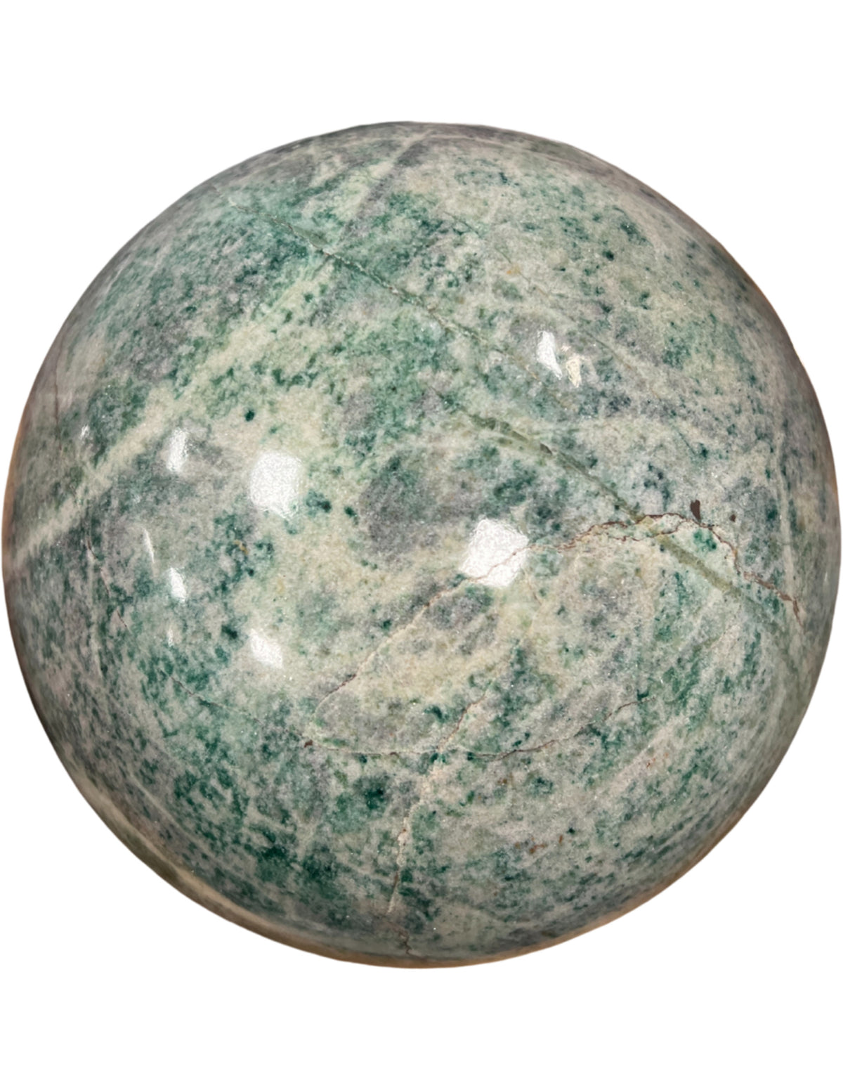 Grön kvarts kula, polerad, 19 cm, 12,5 kg