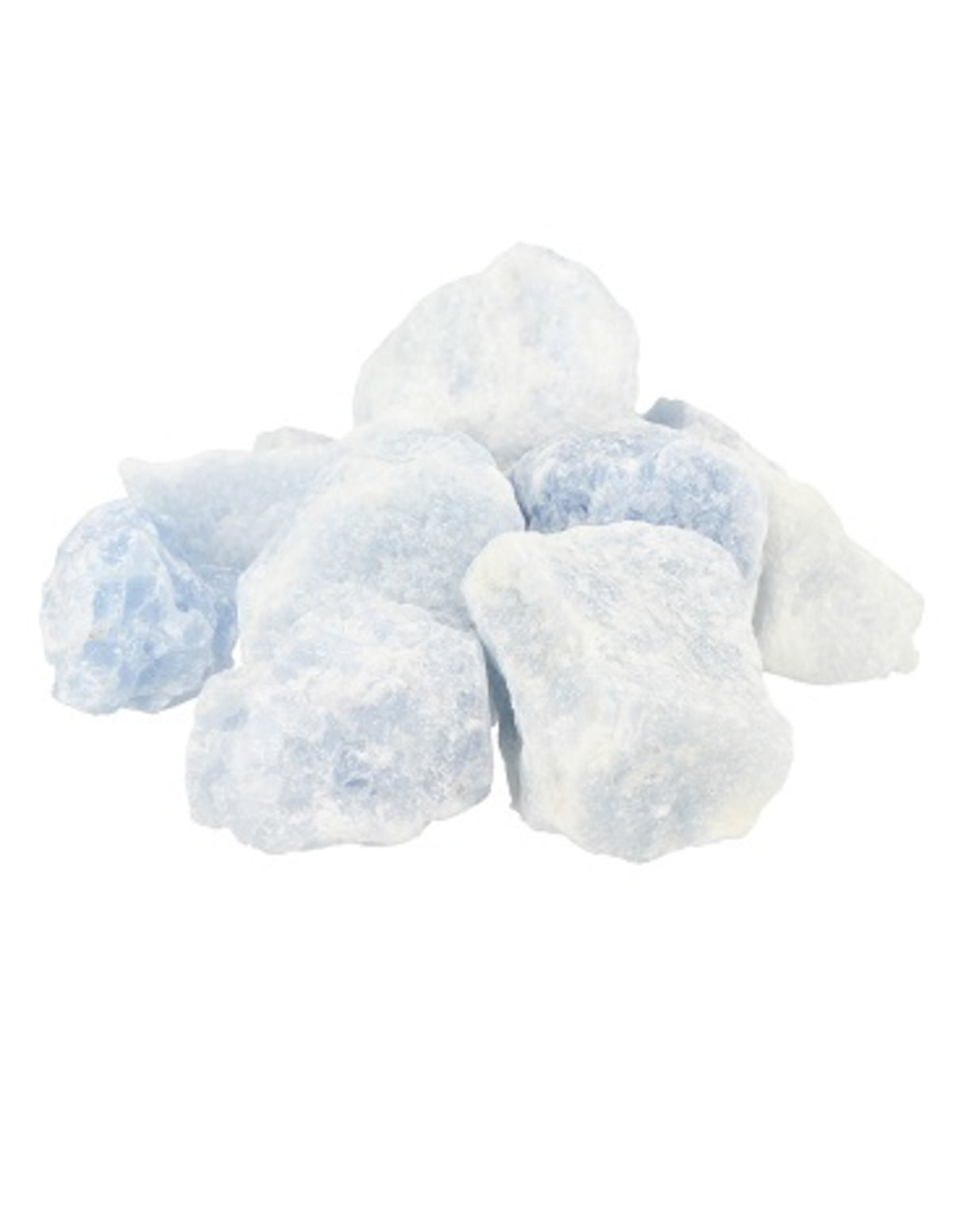 Kalcit blå råa stenar, bitar 3 till 5 cm, 250 g