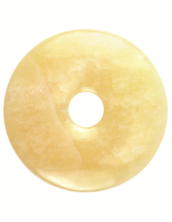 Gul kalcit donut, 30 mm
