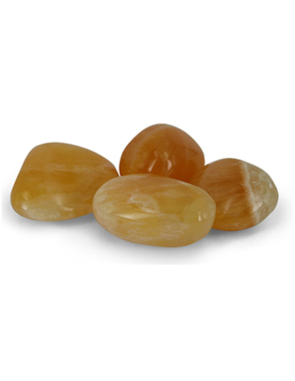 Gul kalcit trumlade stenar, 100 g