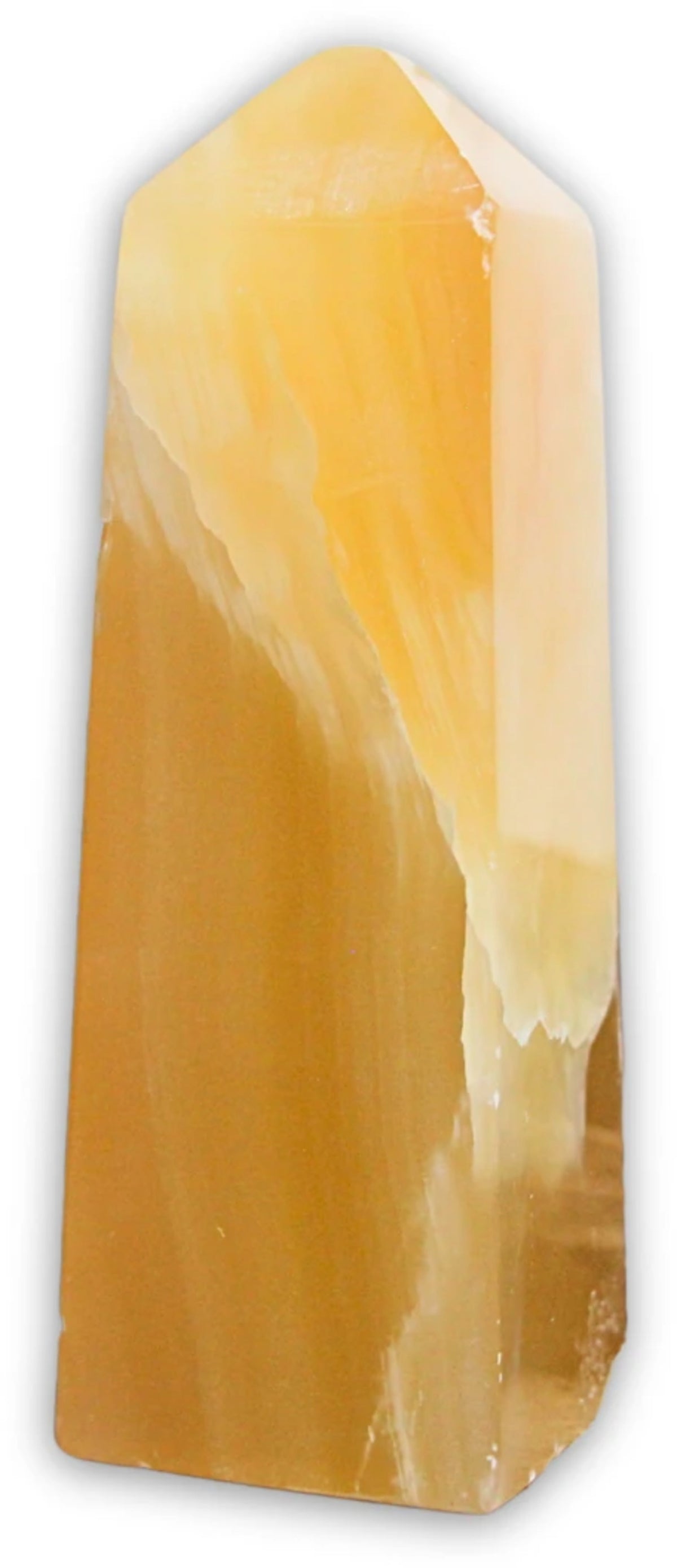 Honungskalcit obelisk, 11 cm, nr 14